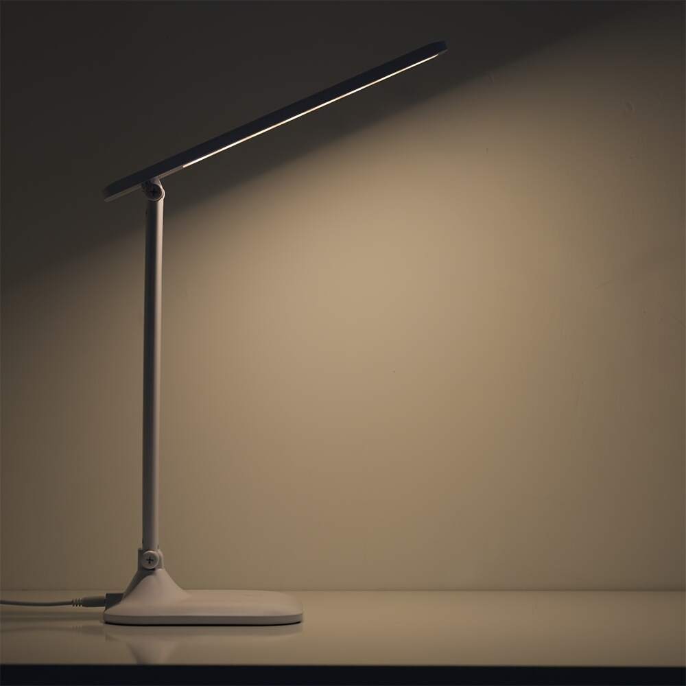 Modern LED Desk Lamp with Touch Control, USB Powered, Adjustable Brightness, Eye-Caring Anti-Blue Light, Polished Finish for Reading & Study, Ergonomic Design for Comfortable Use, Study Desk Lamp | Modern Desk Lamp | Plastic Construction