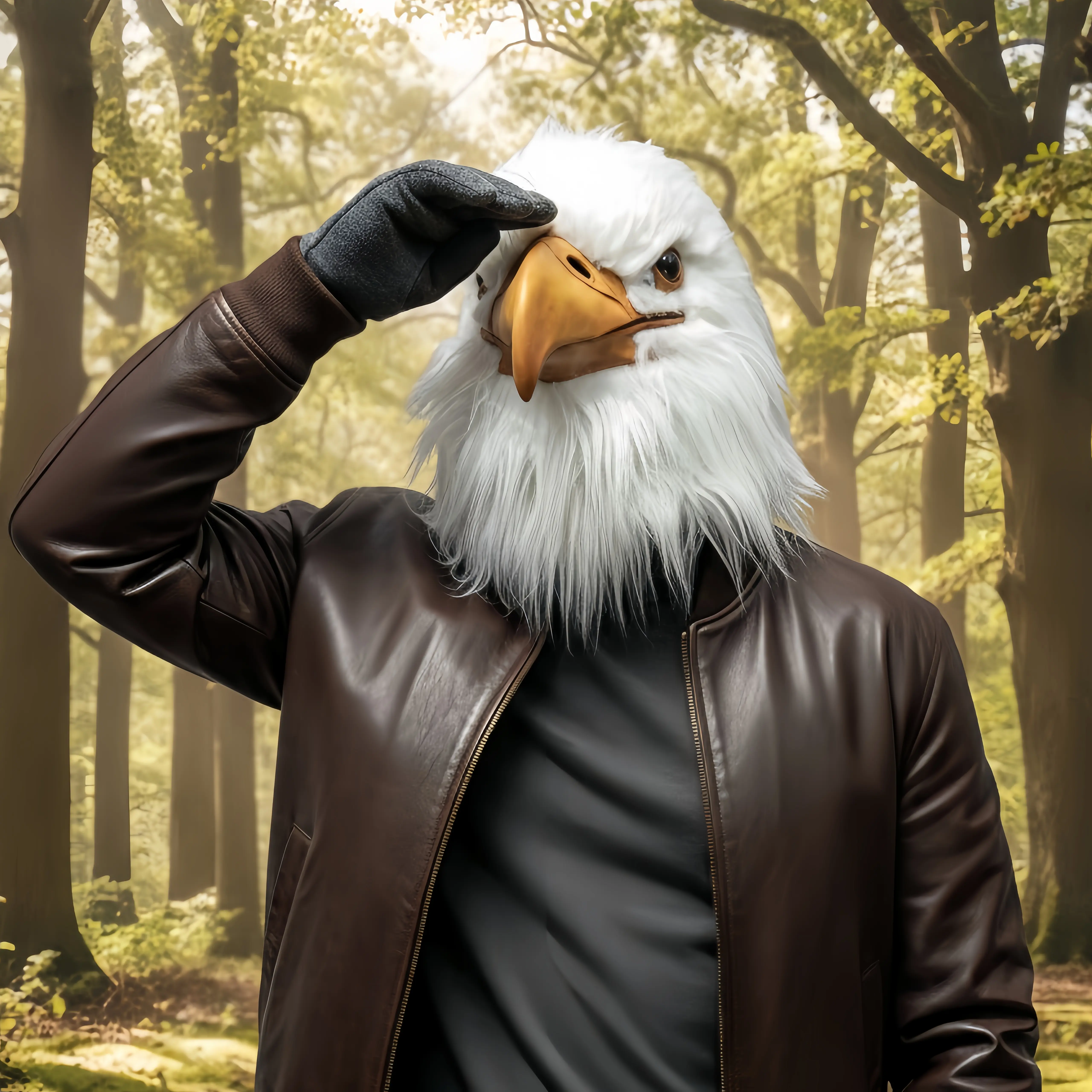 PATYGR White Eagle Mask Animal Head Cover for Halloween Cosplay Rave Party Realistic Latex Animal Bird Mask Prank Props Accessories