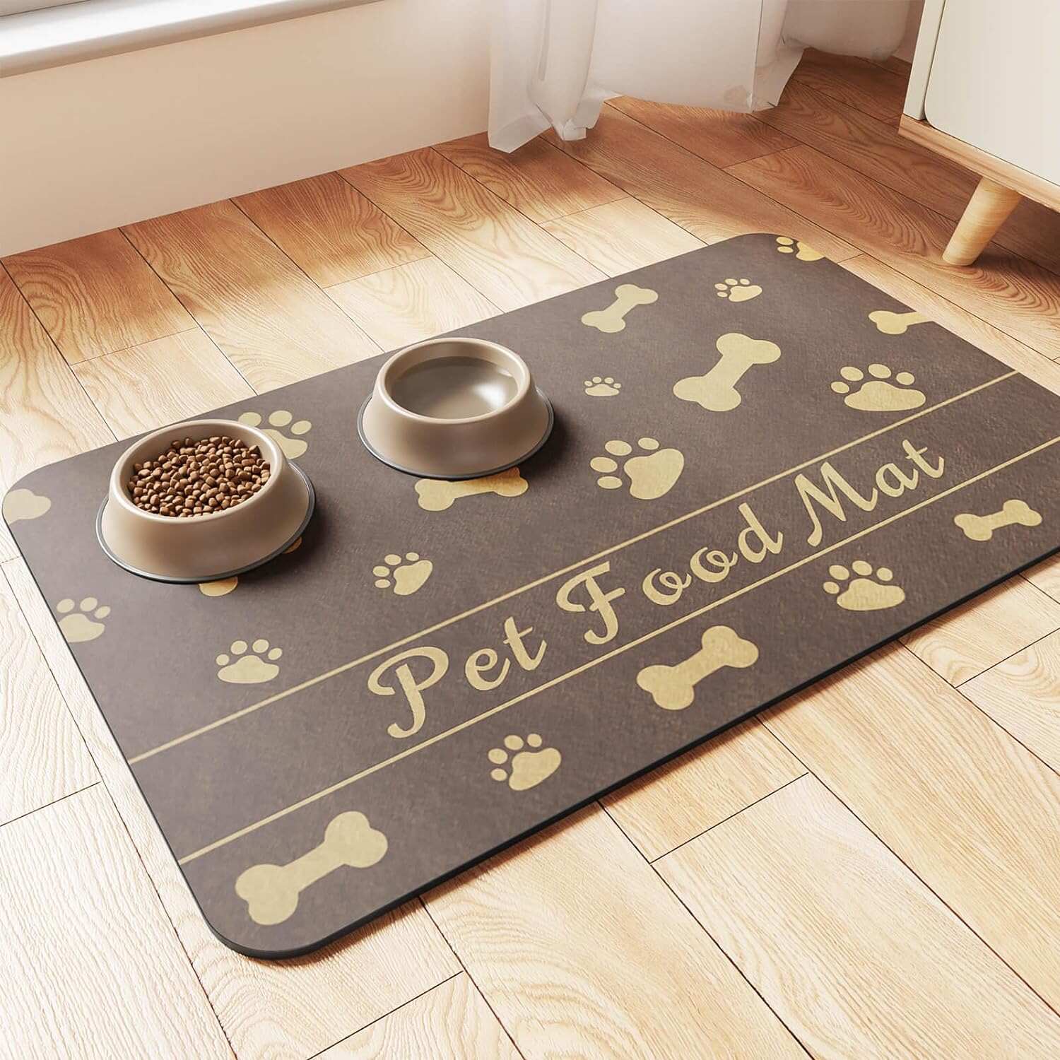 Pet Feeding Mat-Absorbent Pet Placemat for Food and Water Bowl, with Waterproof Rubber Backing, Quick Dry Water Dispenser Mat for Dog and Cat (20
