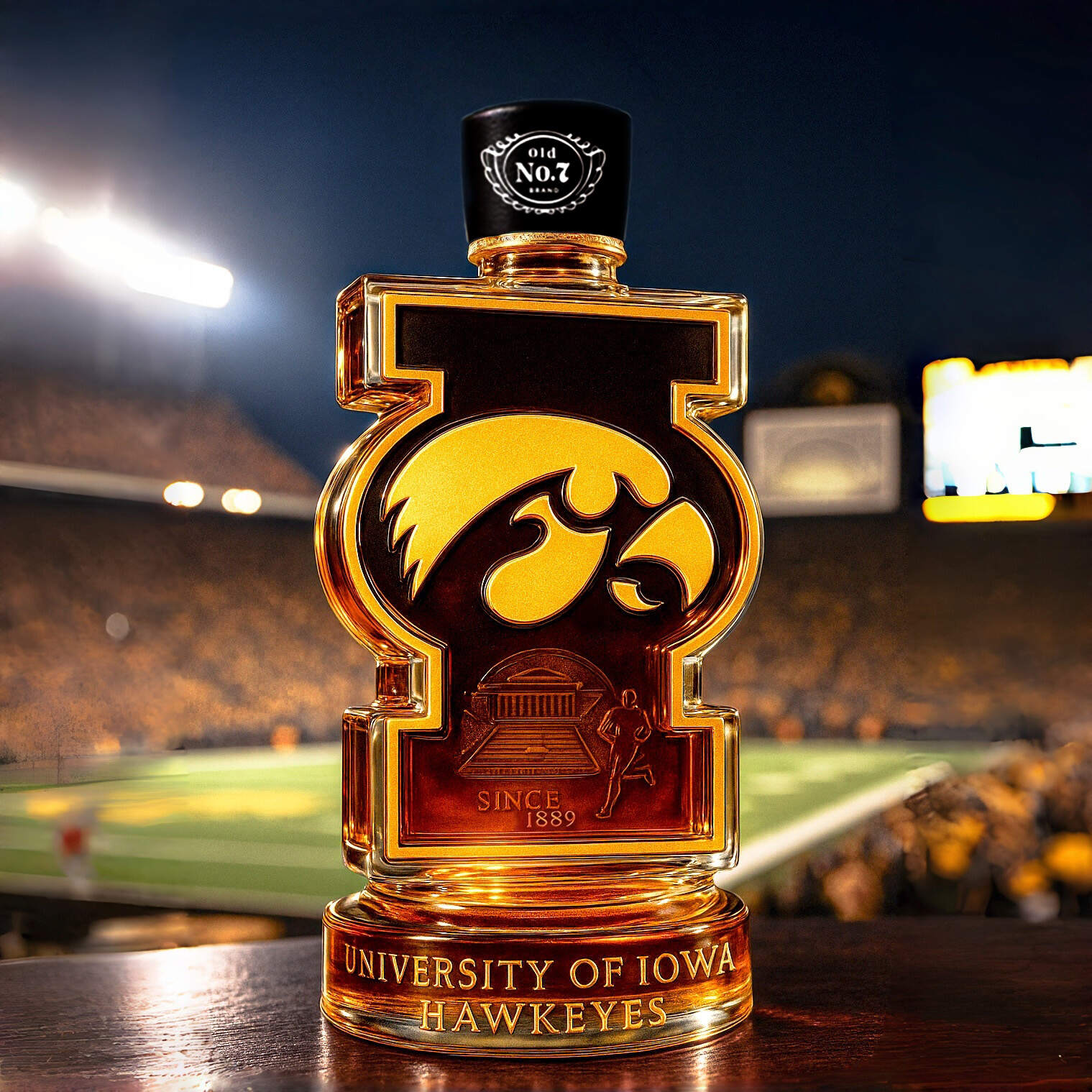 University of Iowa Hawkeyes · Tribute Whiskey Bottle