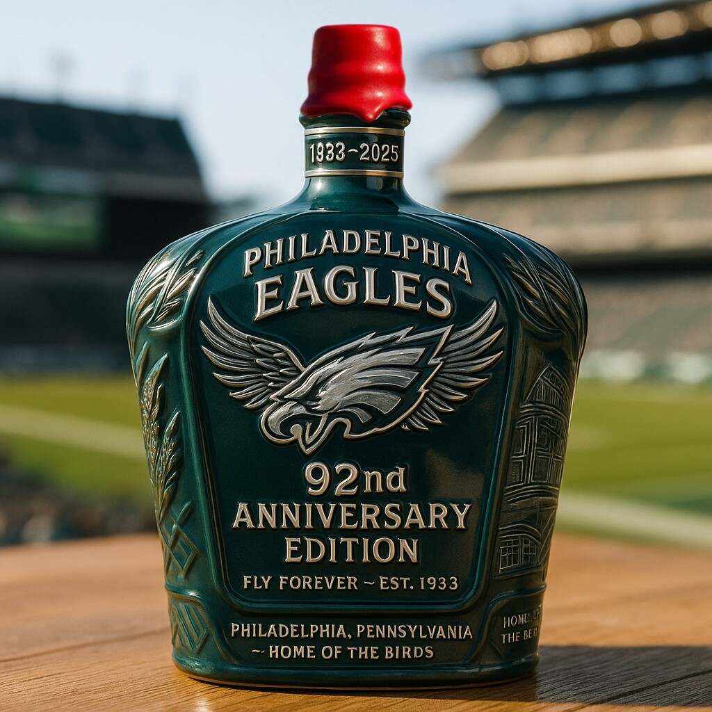 Philadelphia Eagles 92nd Anniversary Whiskey Bottle