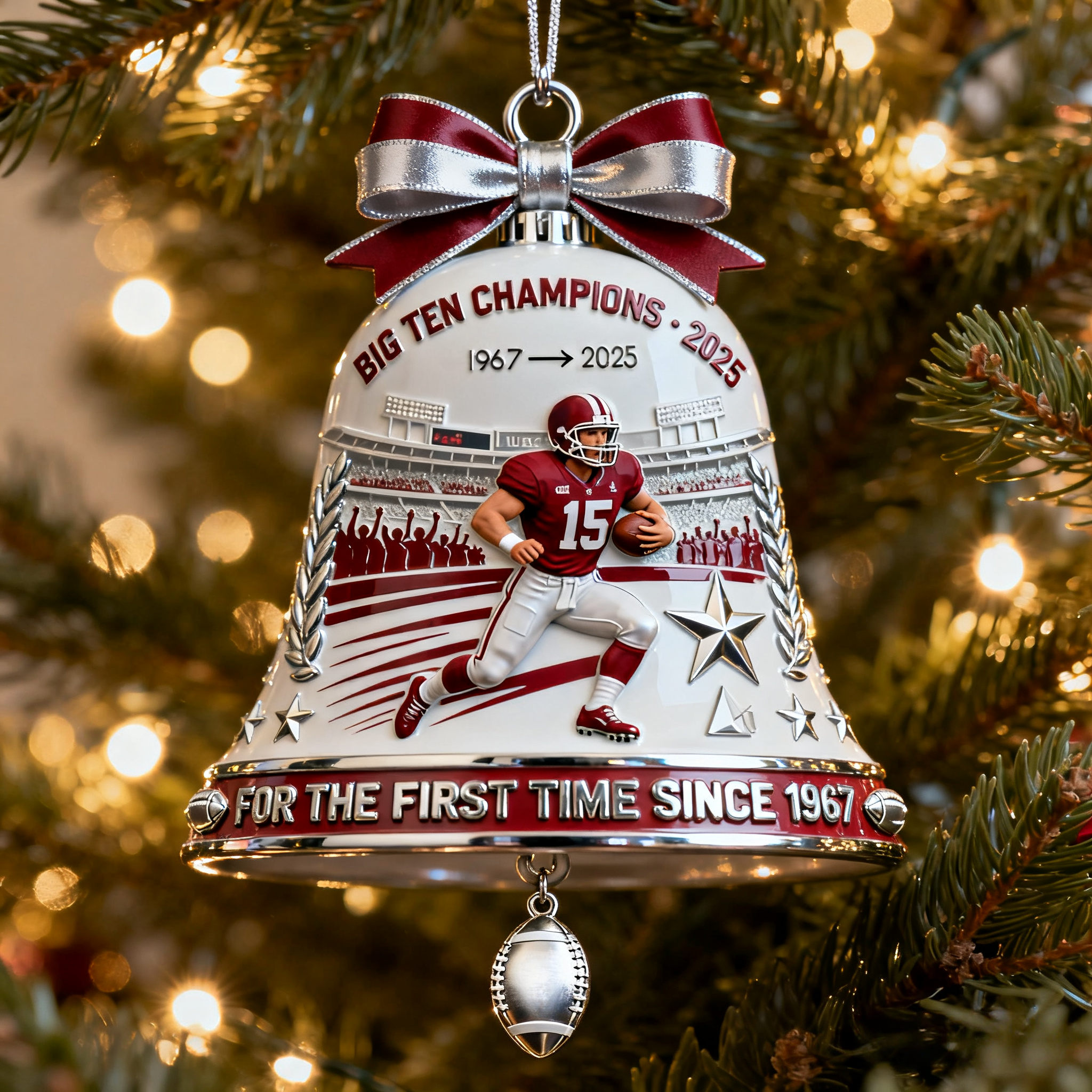 The Hoosiers Big Ten Champions Bell Ornament