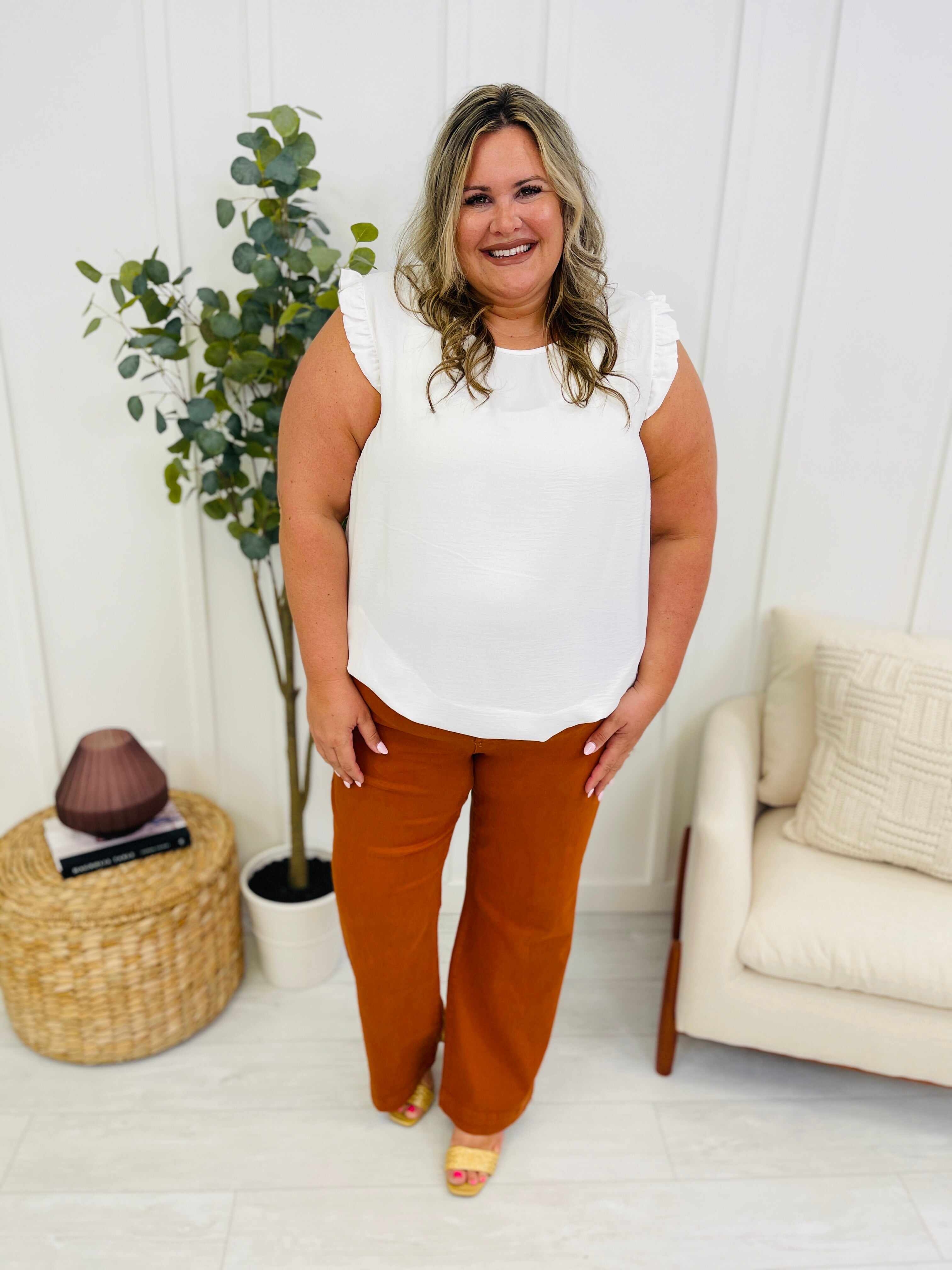 REG/CURVY Orange You Sweet Garment Dyed Wide Leg