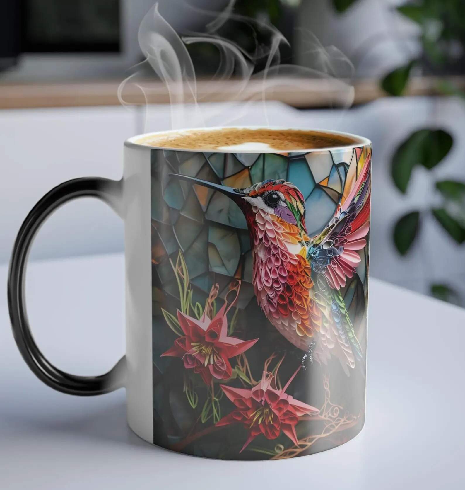 Mystic Bloom™ Heat-Reveal Hummingbird Mug