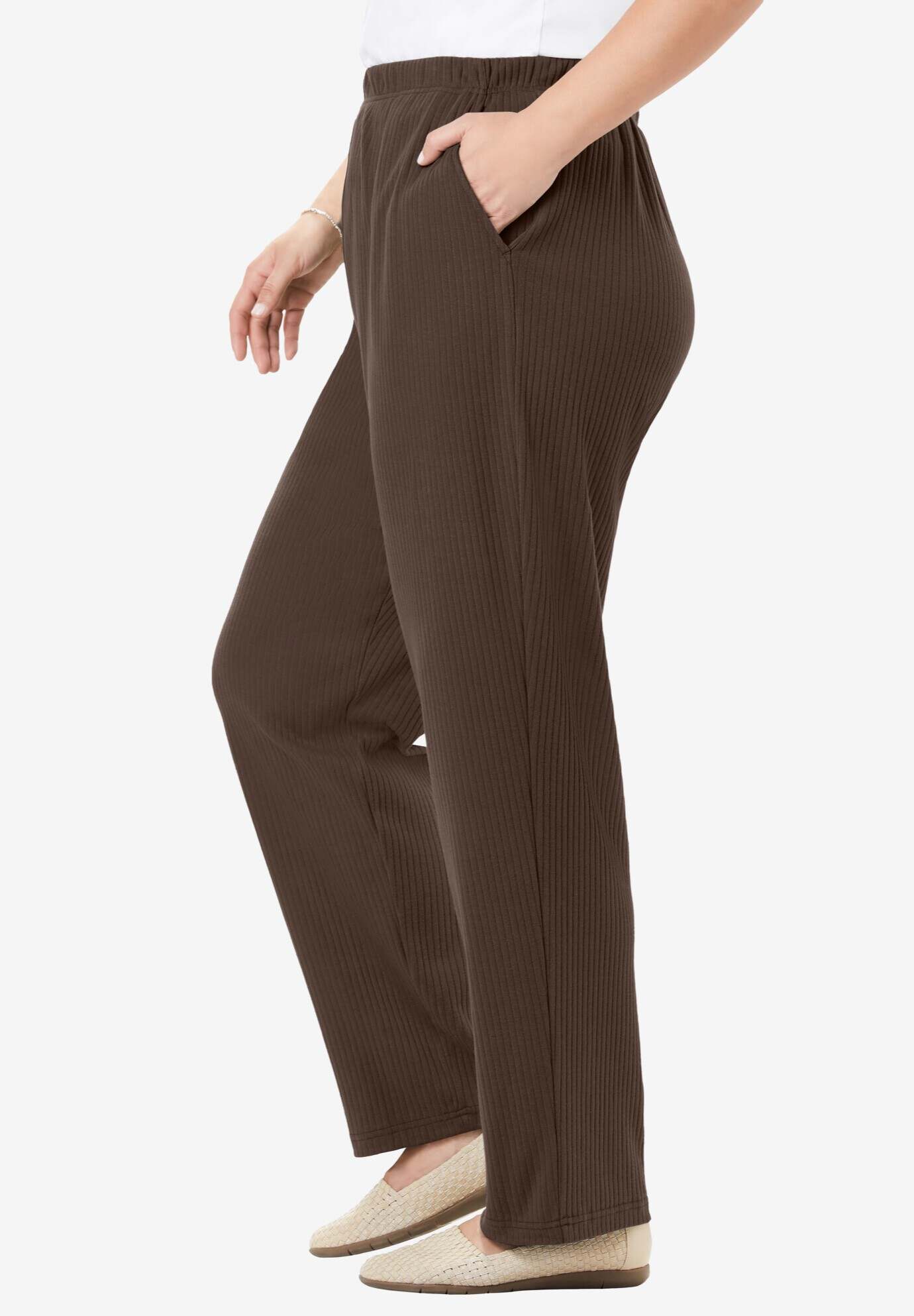 7-Day Knit Ribbed Straight Leg Pant