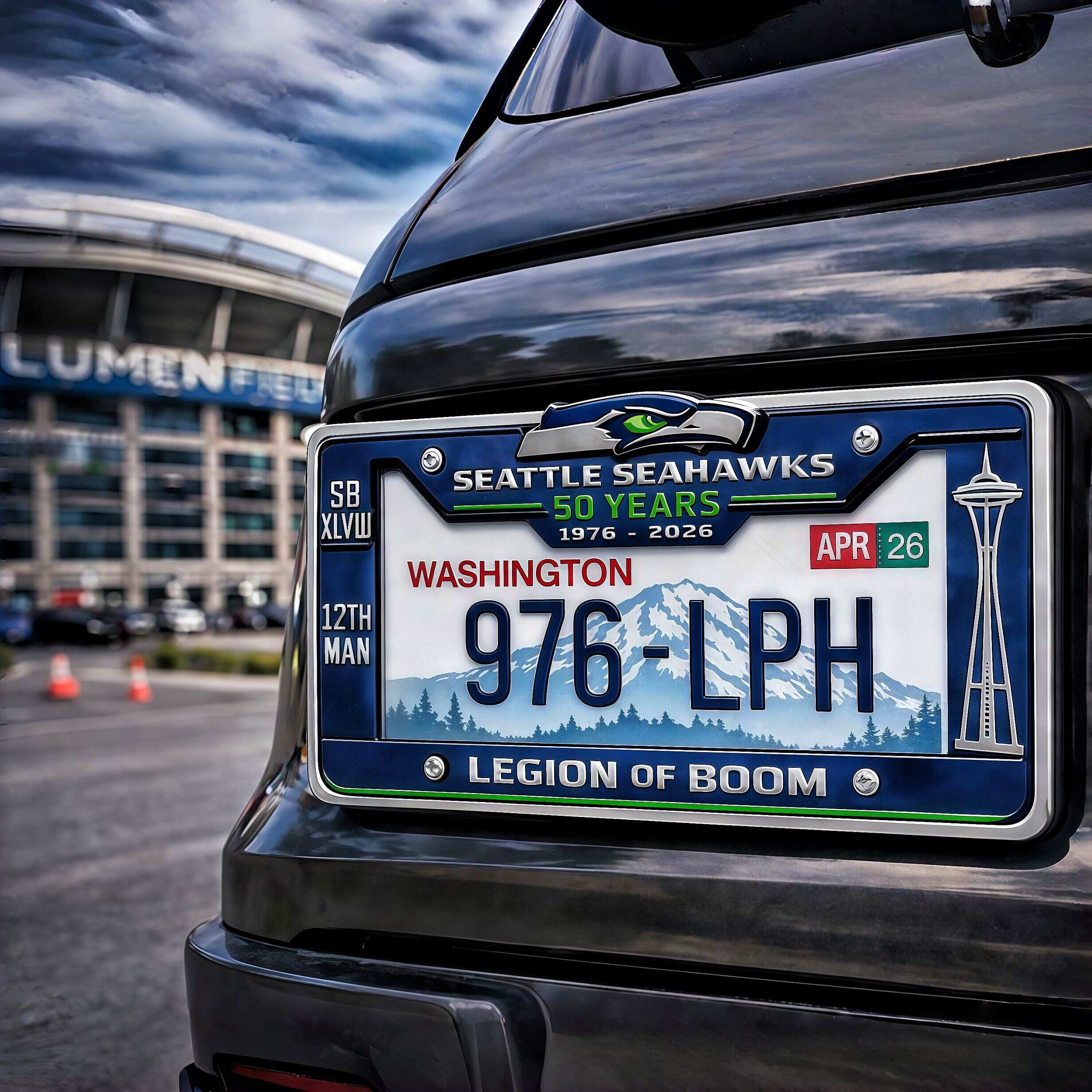 Seahawks 50th Anniversary License Plate Frame