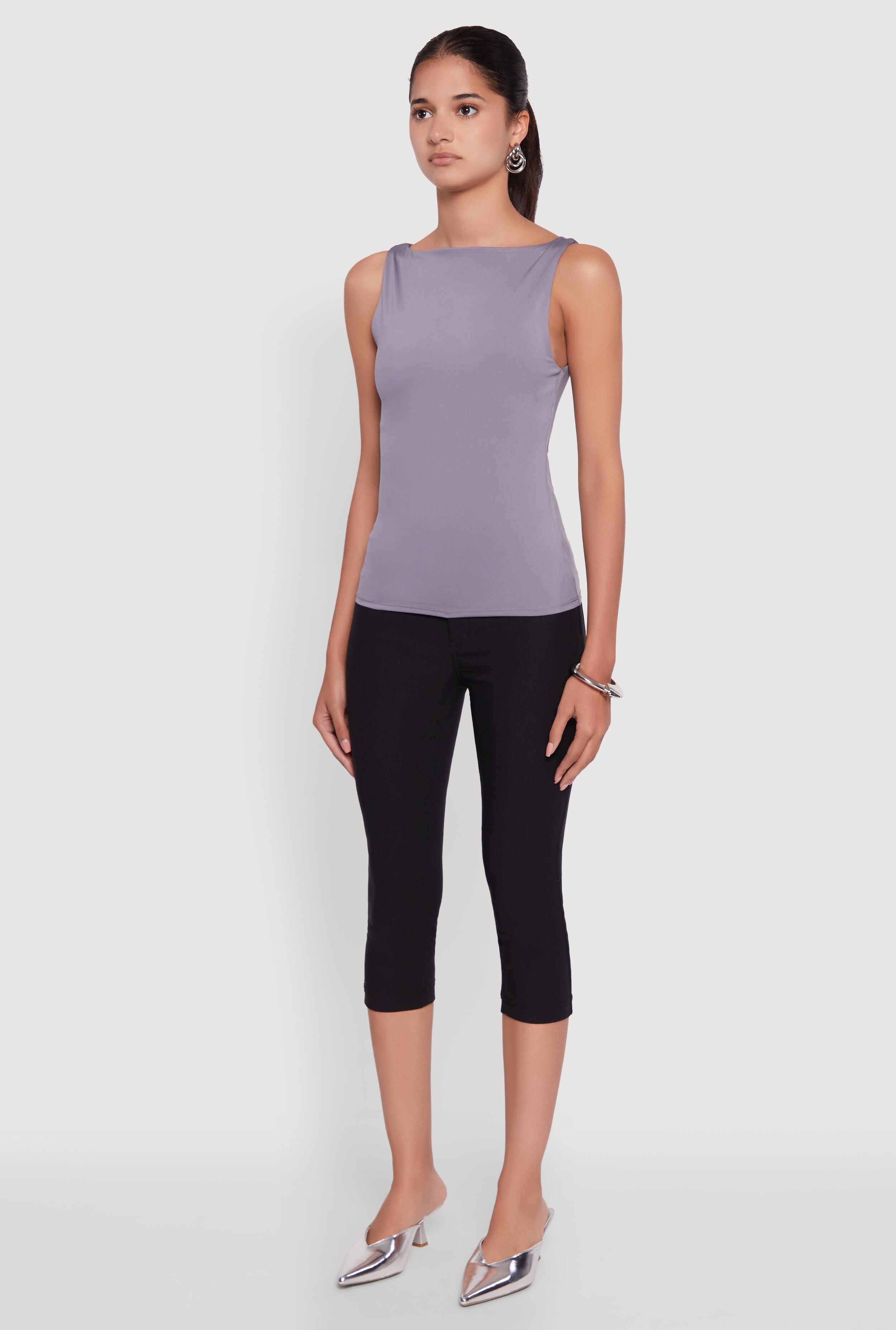 High Neck Shelf Bra Tank Top