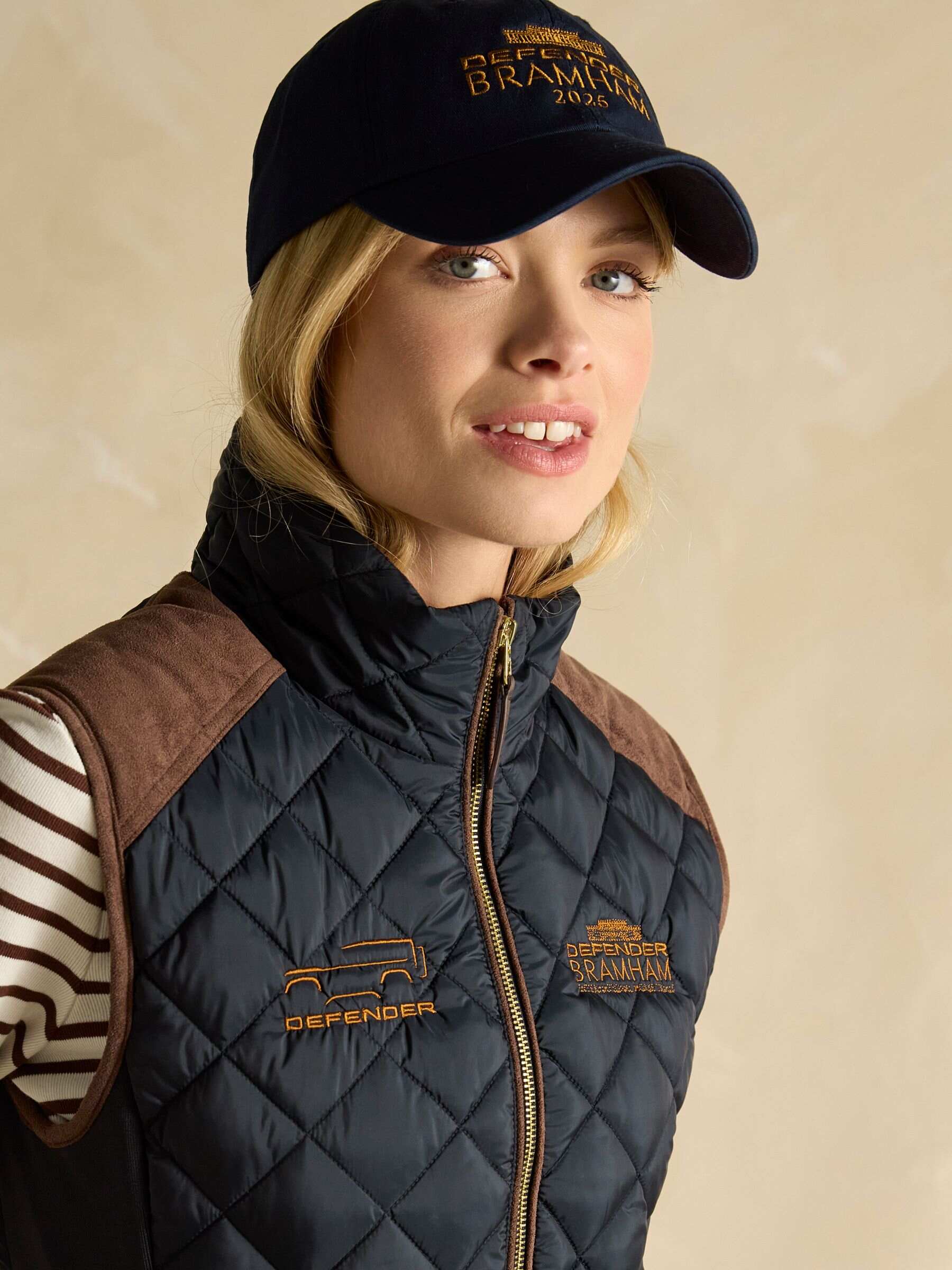 Official Bramham Navy Showerproof Diamond Quilted Gilet