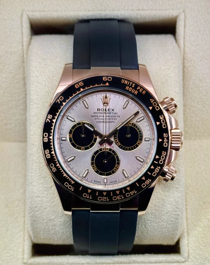 NEW 2025 Rolex Daytona 40mm 126515LN Rose Gold Oysterflex Sundust Dial
