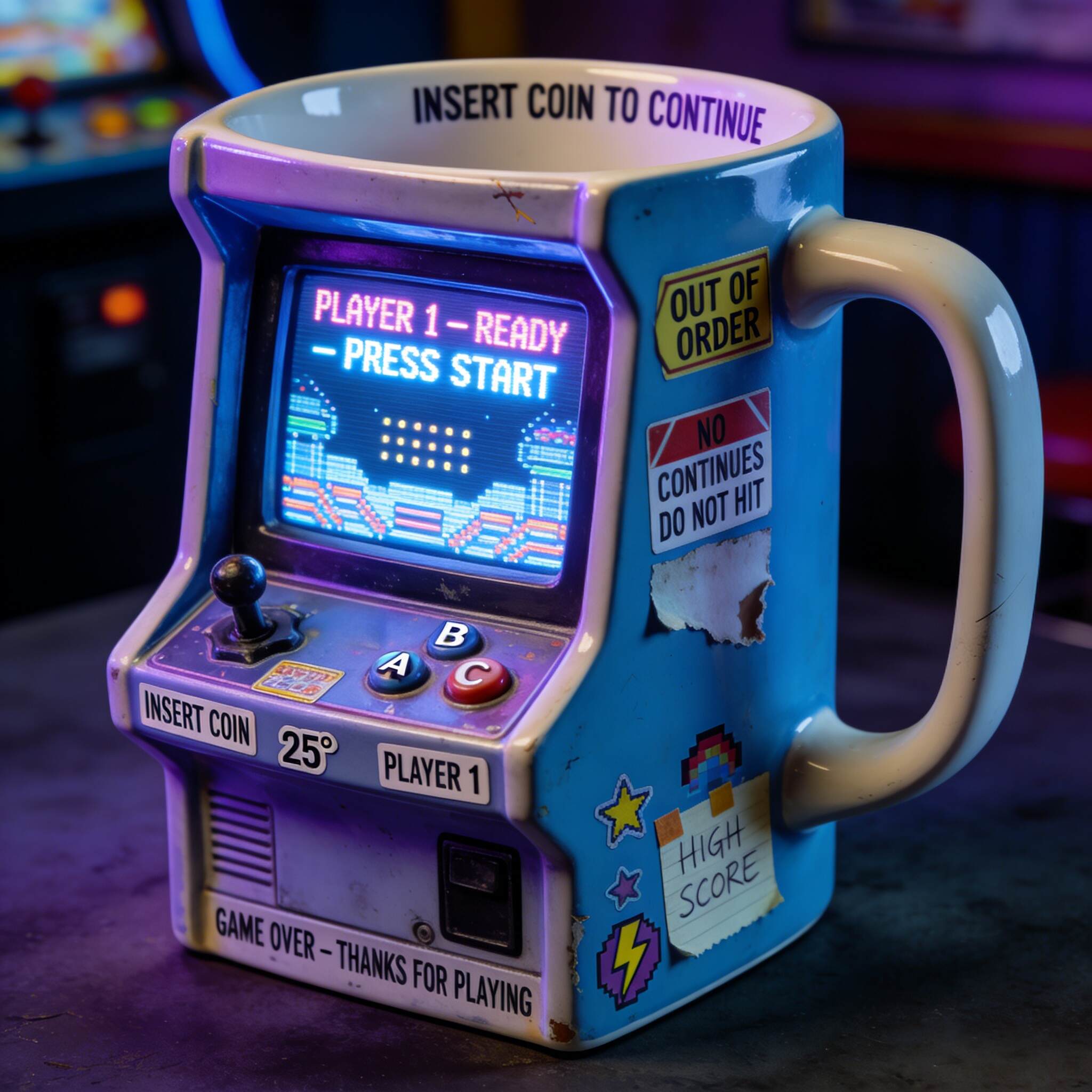 Arcade Cabinet Mug – Insert Coin to Continue🤣