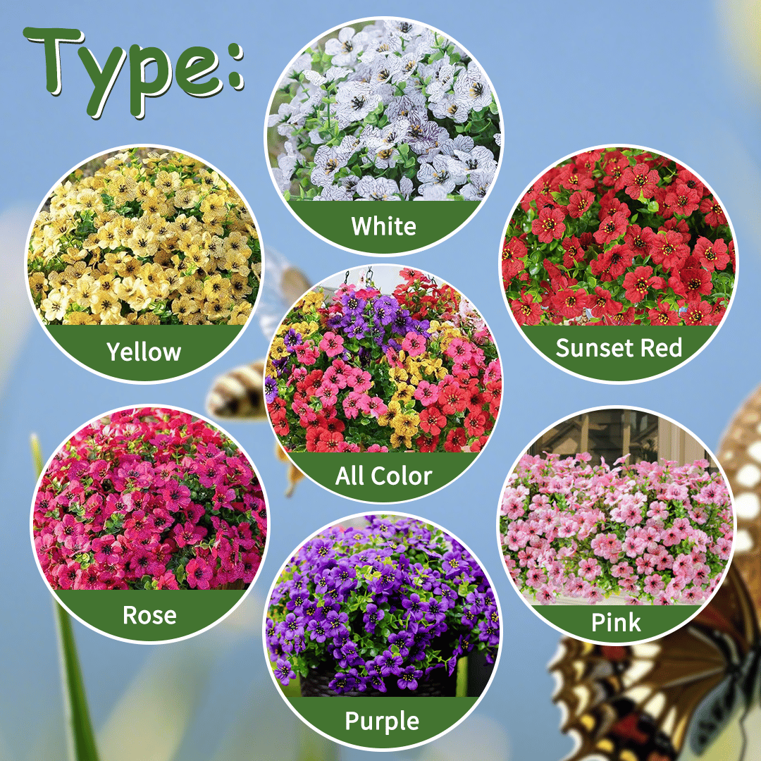 🔥On Sale🔥UV Resistant Silk - Artificial Faux Flowers Eucalyptus Violets