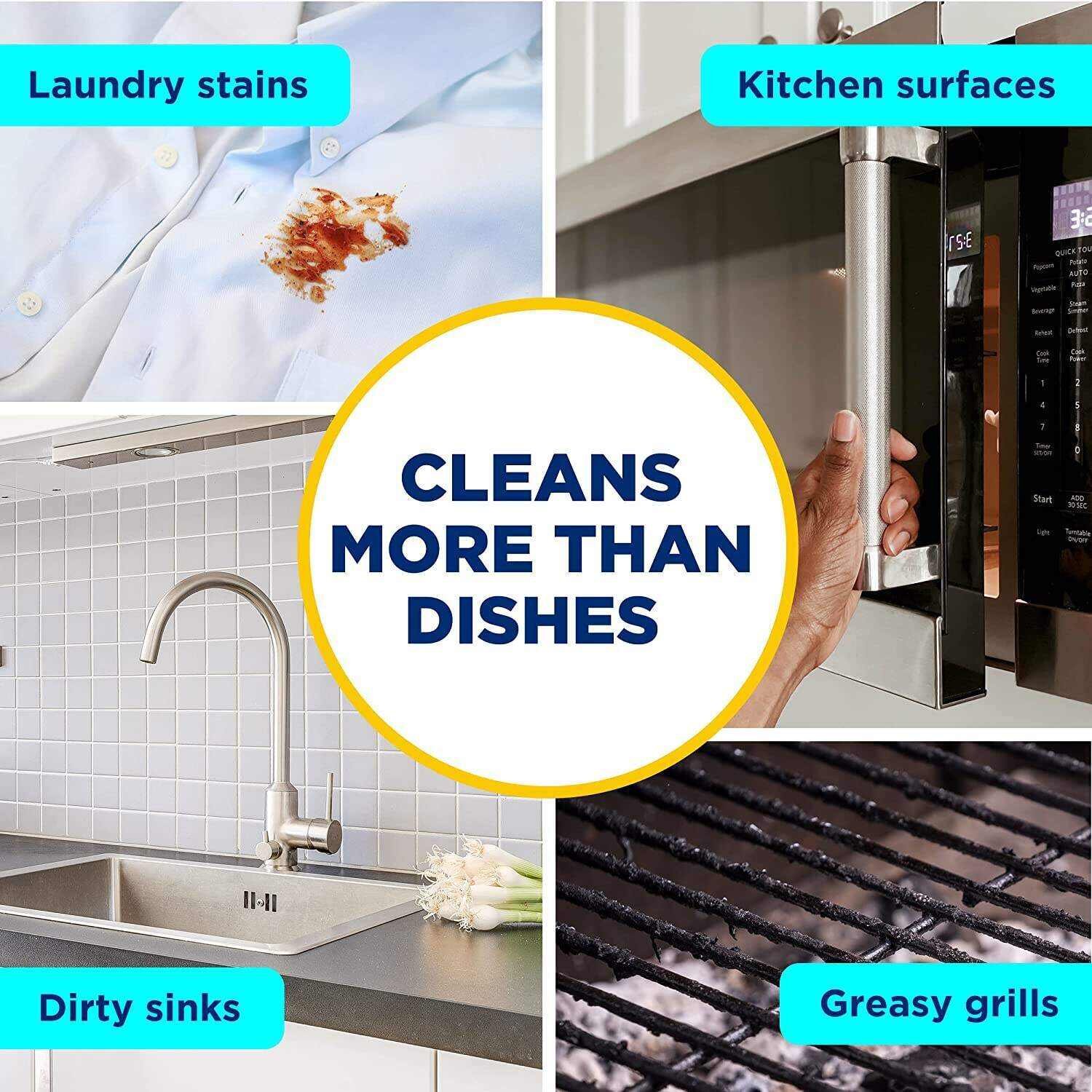 Dish Spray, Dish Soap, Fresh Scent Bundle, 1 Spray (16oz) + 3 Refills (16oz each)(Pack of 4)