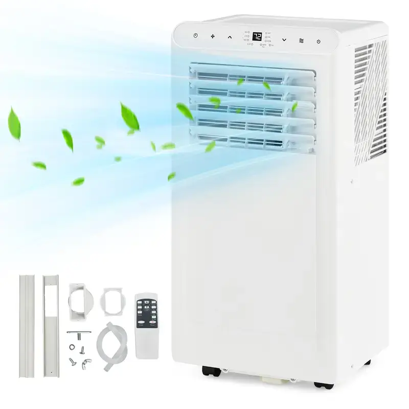 10000 BTU Portable Air Conditioners, 4-In-1 Portable AC Unit for Rooms Up to 350 Sq. Ft, Dehumidifier, Fan, Energy Saving, Remote Control, 24 Hour Timer, Sleep Mode, for Bedroom/Office