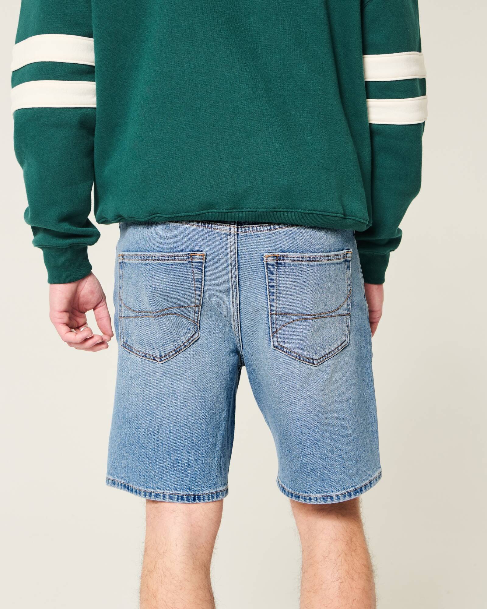 Above-the-Knee Loose Denim Shorts