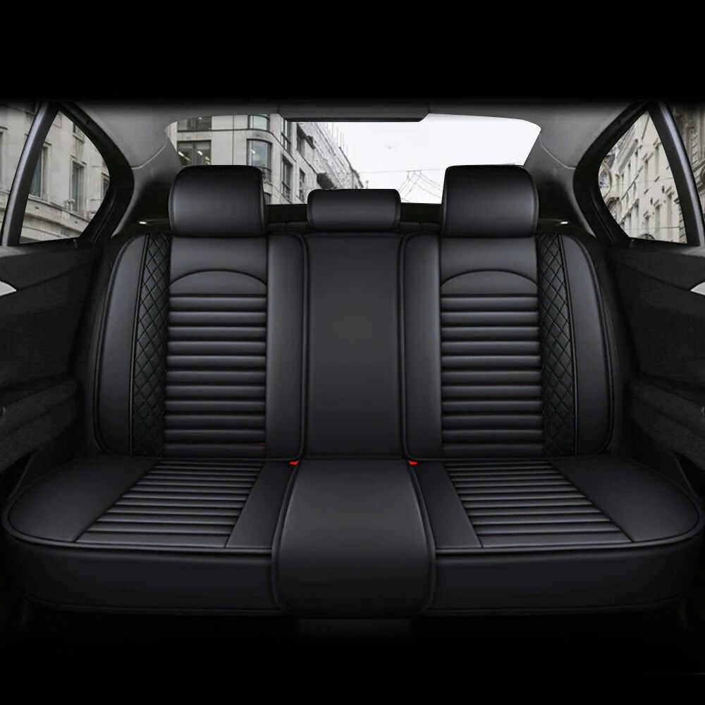 5-Seat Complete PU Leather Car Seat Cover Set - Full Interior Protection Kit