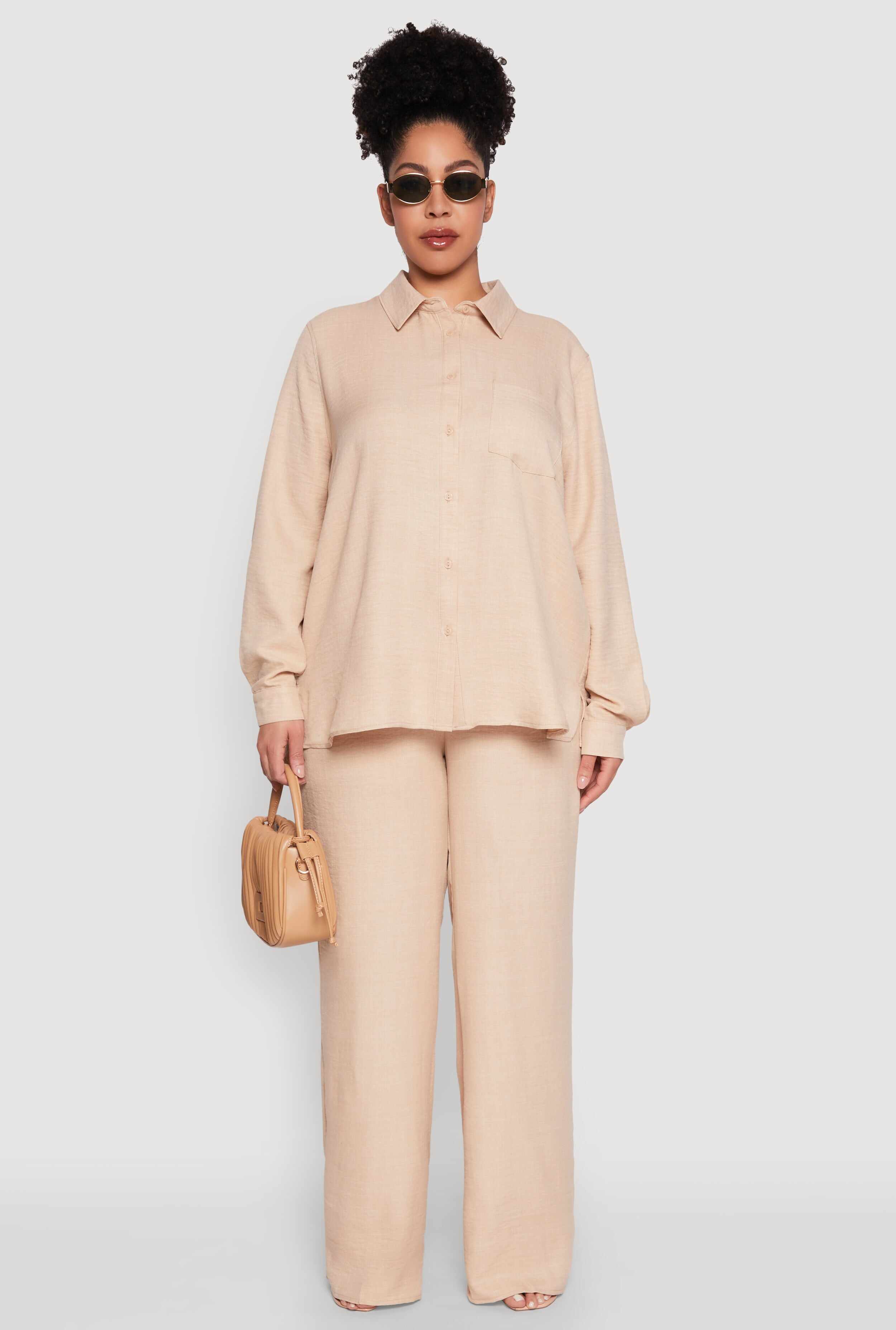 Plus Size Linen Oversized Shirt
