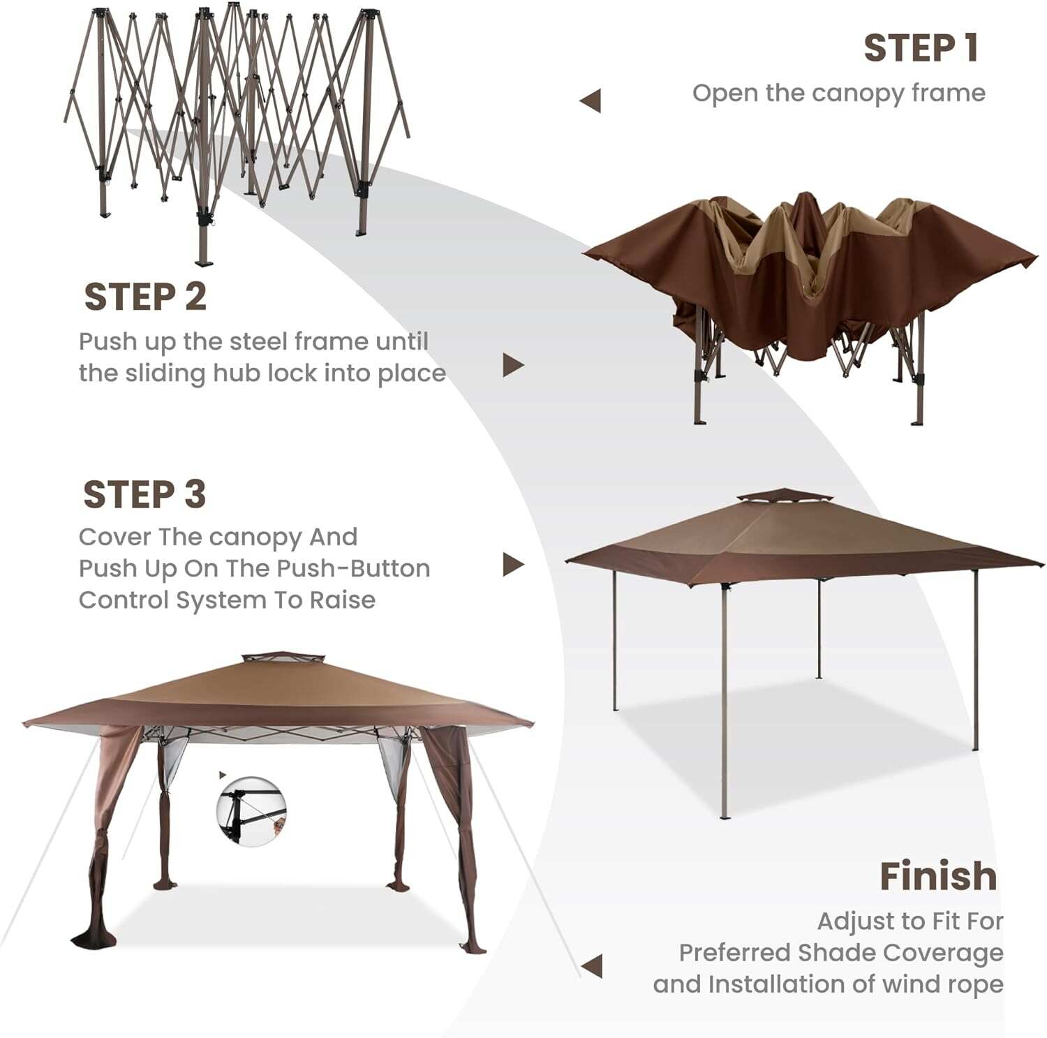PHI VILLA Outdoor Pop up Canopy 10'x10' Tent Camping Sun Shelter-Series Party Tent, 100 Sq. Ft of Shade (Blue)