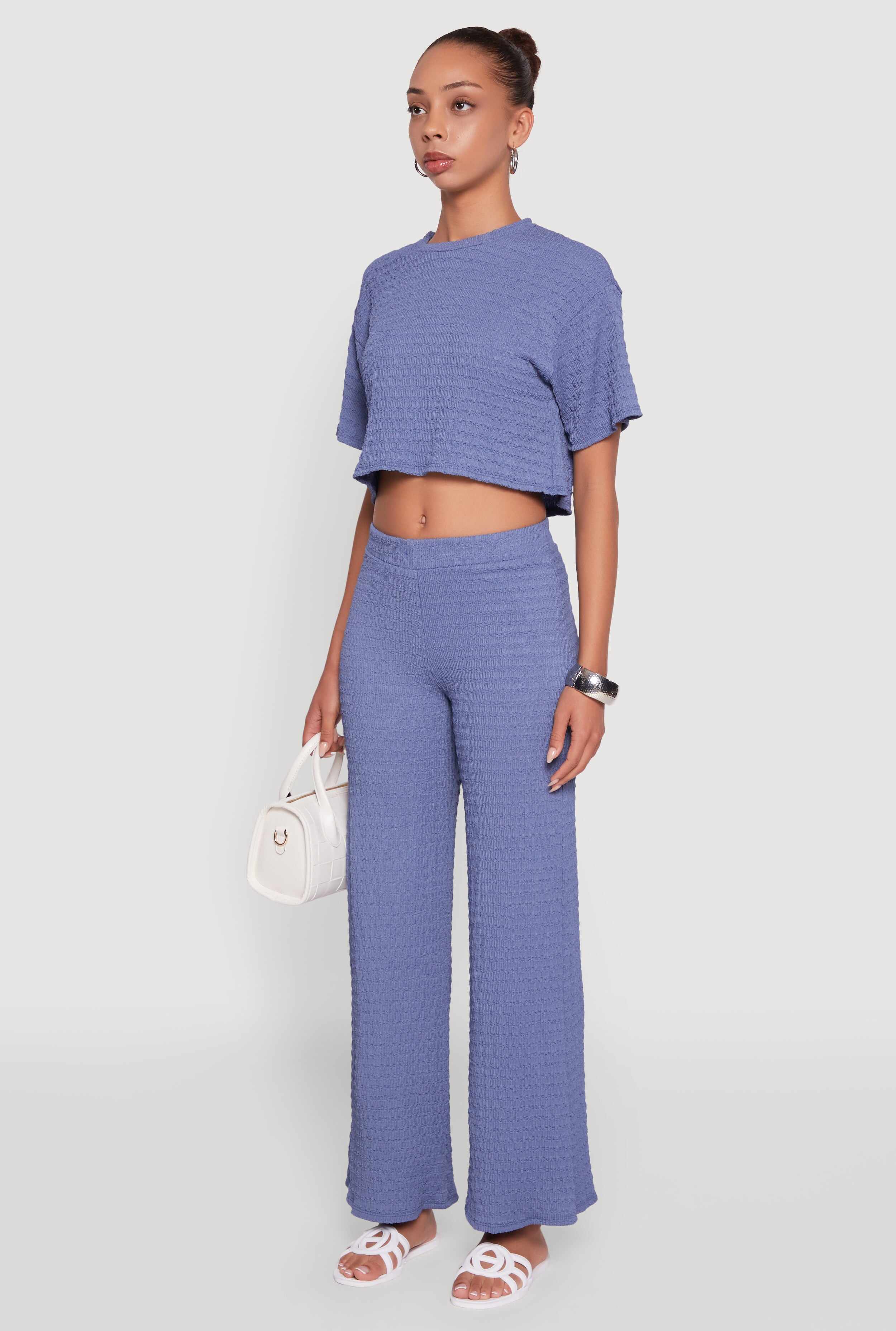 Textured Knit Boxy Crop Top