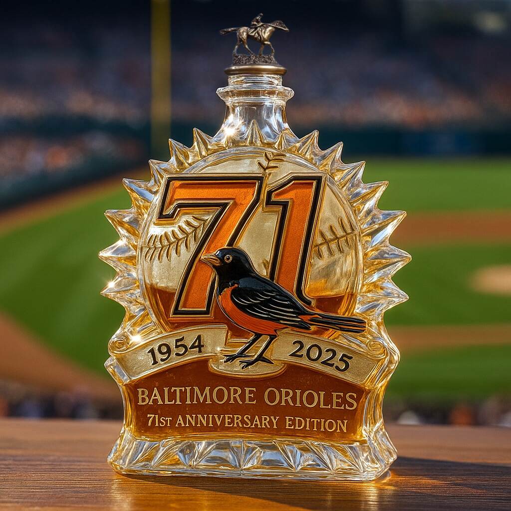 Baltimore Orioles 71st Anniversary Edition Whiskey Bottle