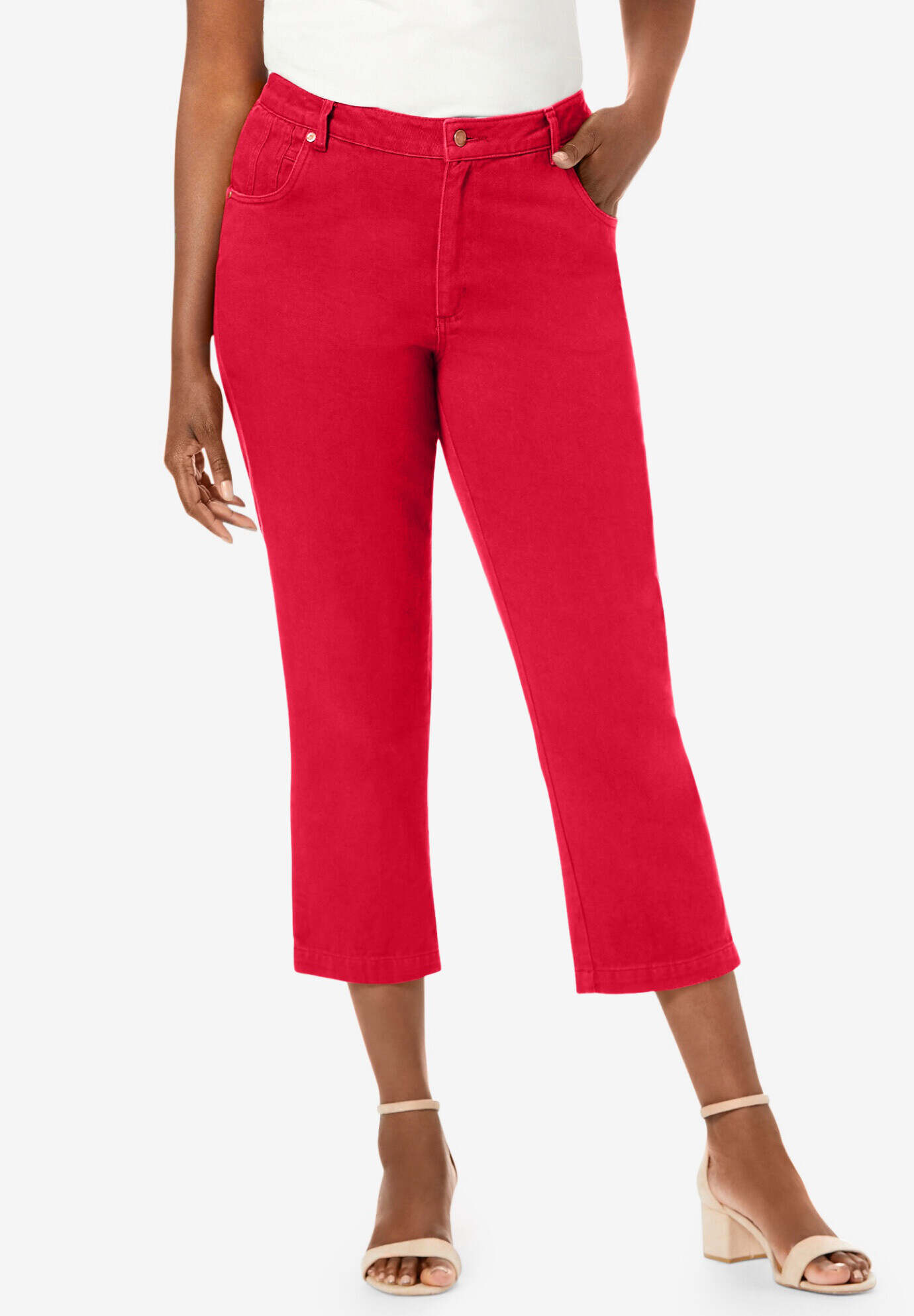 Classic Cotton Denim Capri