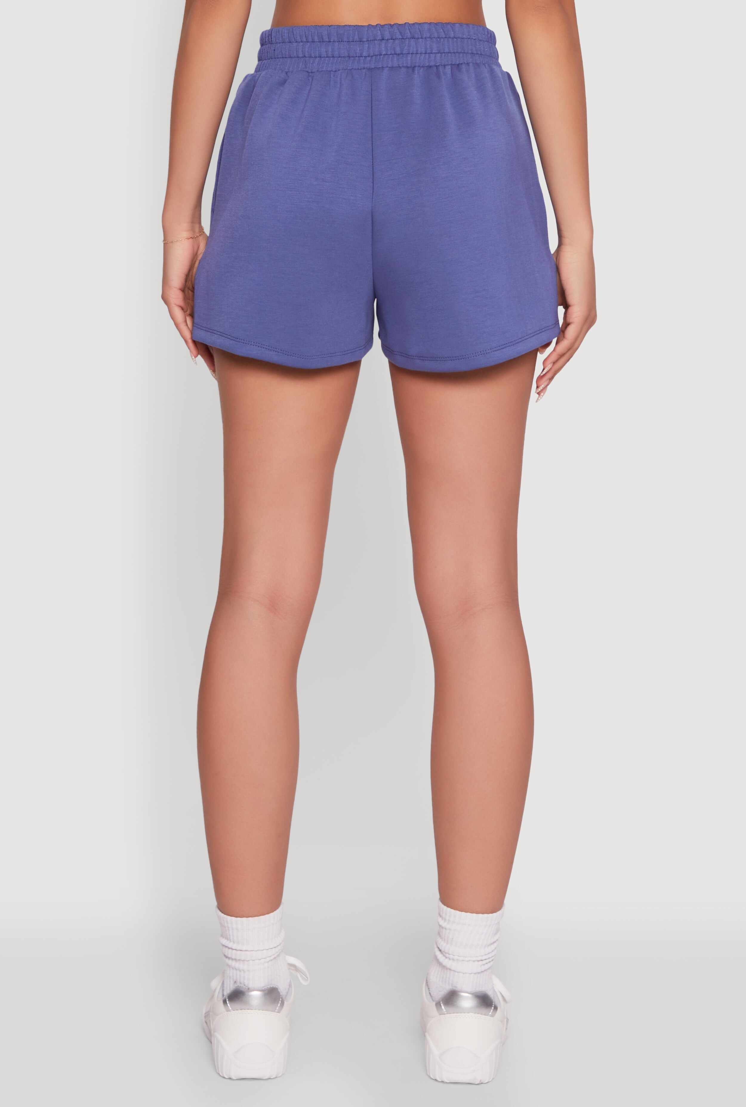 Elastic Waist Side Slit Sweatshorts