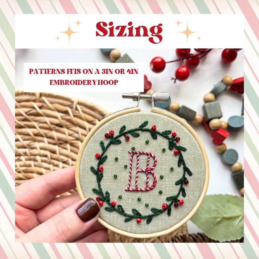 💥ON SALE💥Christmas DIY Embroidery Ornament Kit – Stick & Stitch Letters🎁