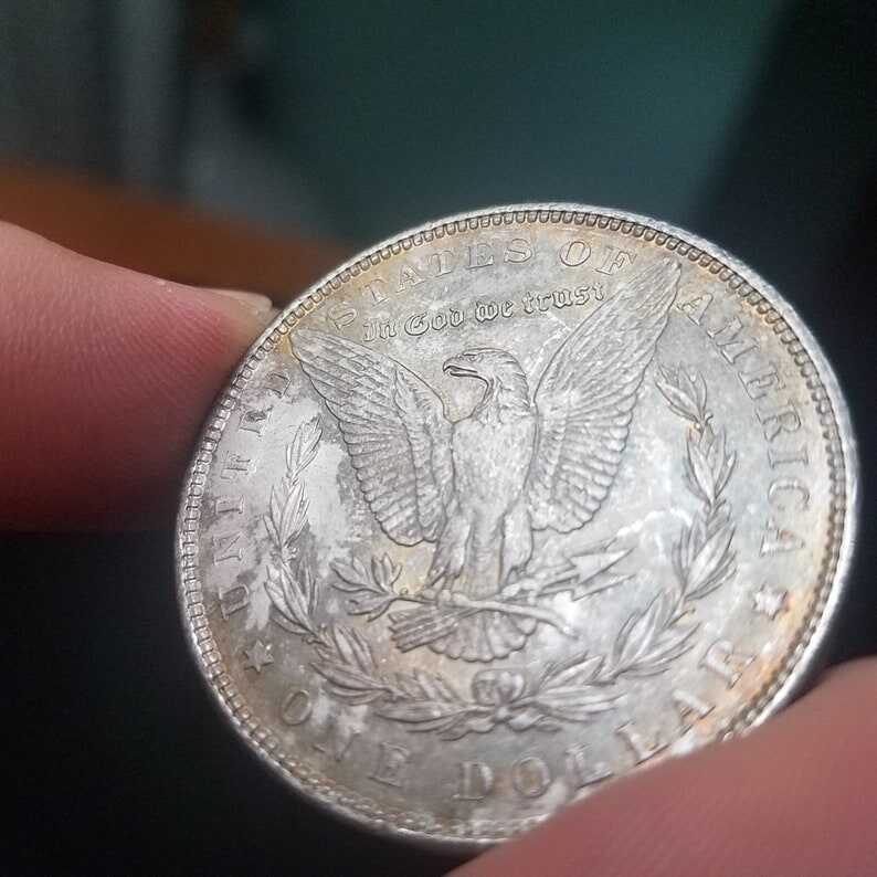 1889 Morgan Silver Dollar AU/BU with rainbow toning.lot#204 Regular 129