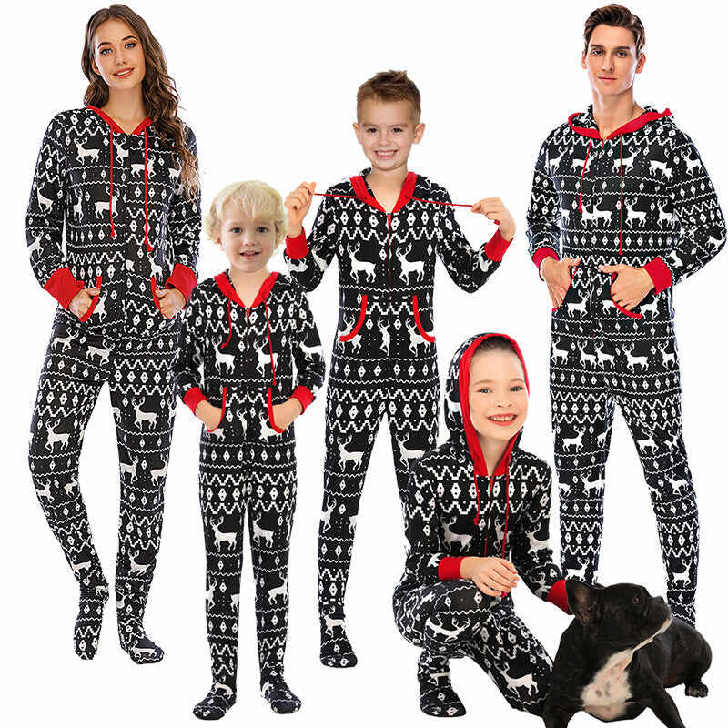 Family Christmas Matching One-Piece Pullover Pajama Set
