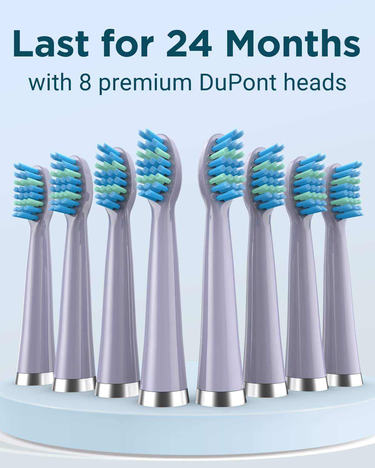 Sonic Electric Toothbrush for Adults - Rechargeable Electric Toothbrushes with 8 Brush Heads, & Travel Case,Teeth Whitening , Power Electric Toothbrush with Holder, Once Charge for 120 Days - H8 Pink