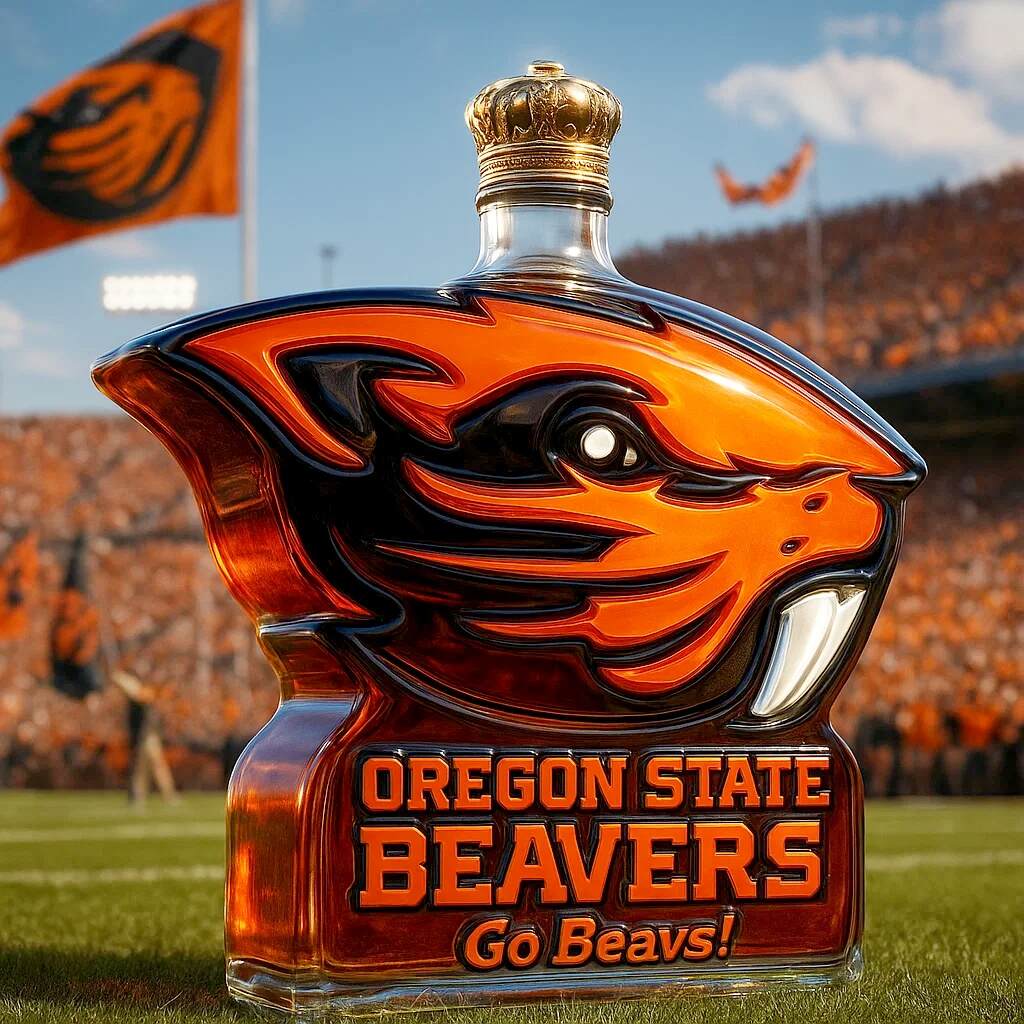 Oregon State Beavers Limited Edition Whiskey Bottle