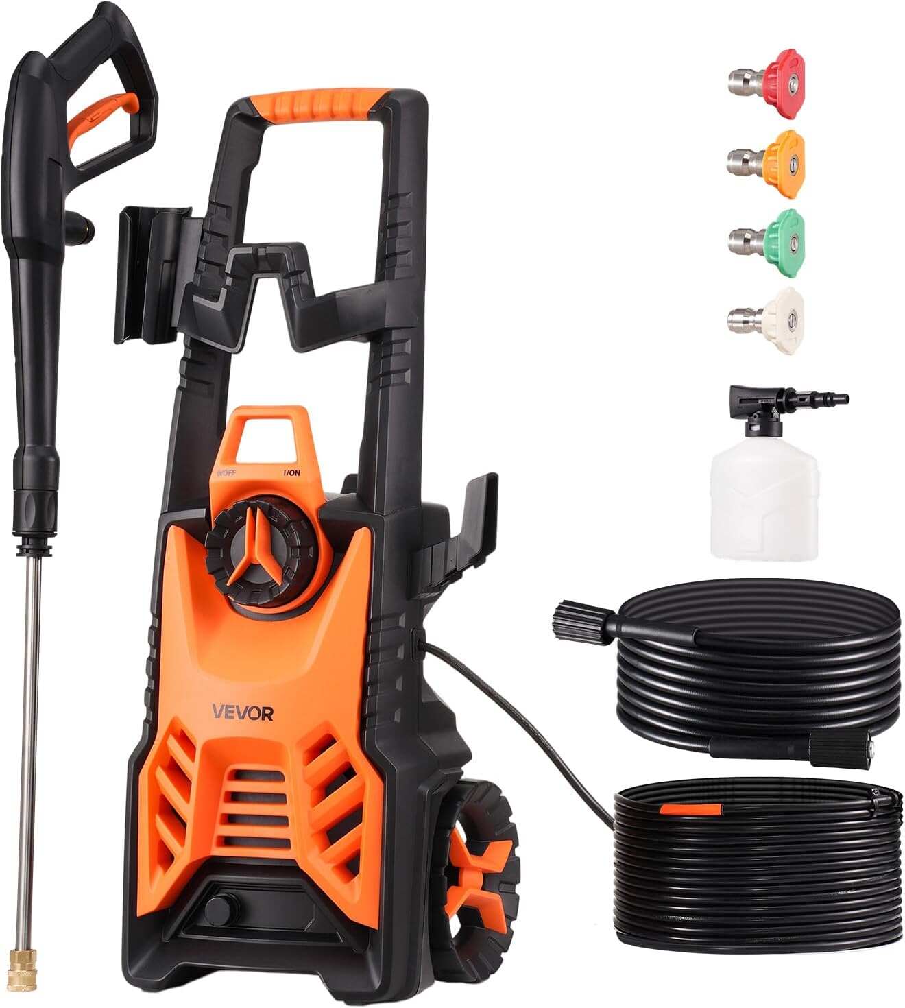 Electric Pressure Washer, Max 4500 PSI 3.2 GPM, High-Power Cleaner with Foam Cannon & 4 Nozzles for Driveways, Cars, Fences, Patios, Home Cleaning