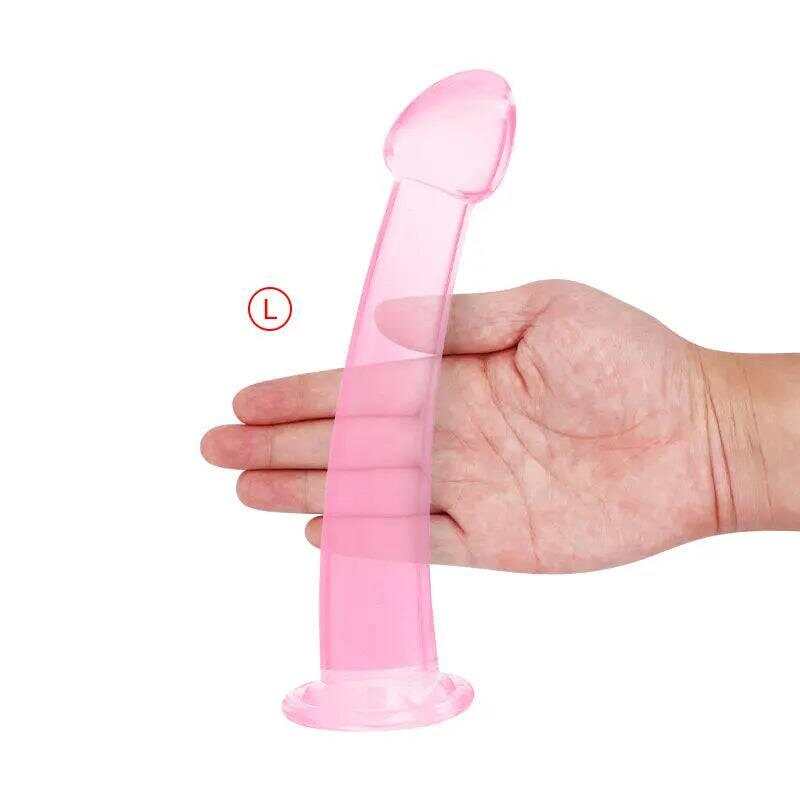 Soft Jelly Dildo with Suction Cup – Crystal Masturbator for Women and Men