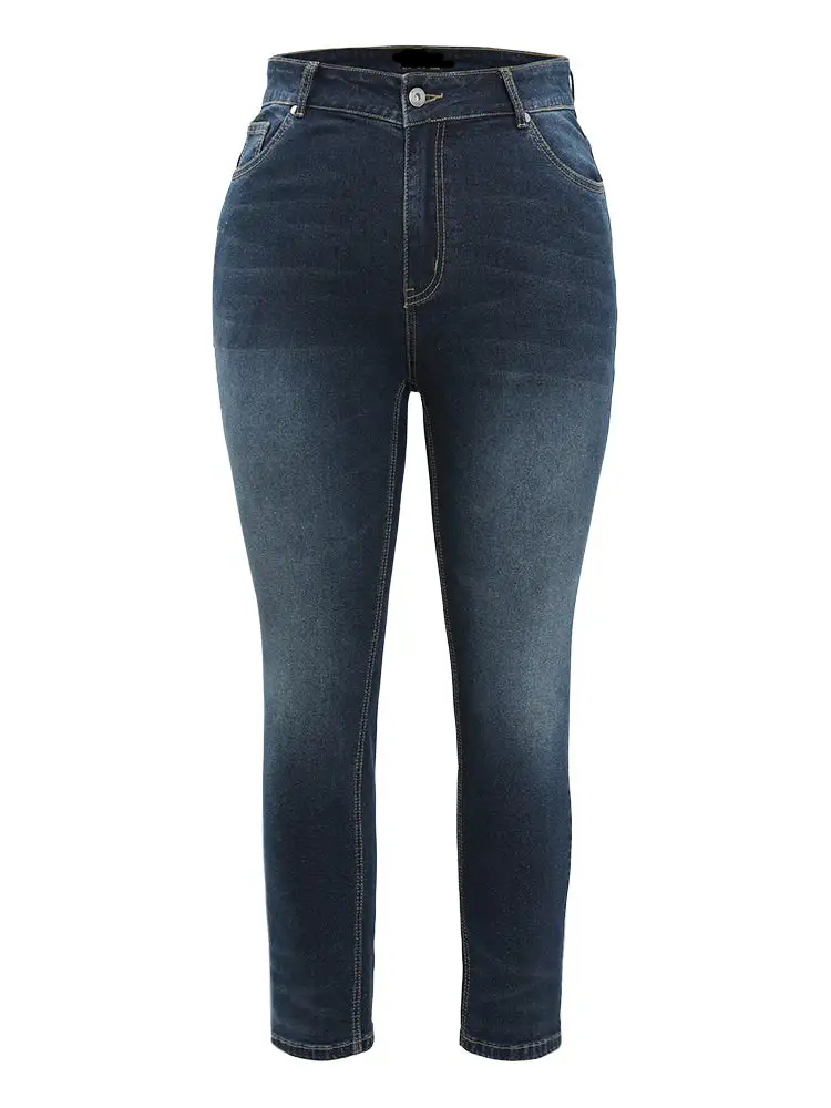 Very Stretchy High Rise Dark Wash Vintage Full Jeans