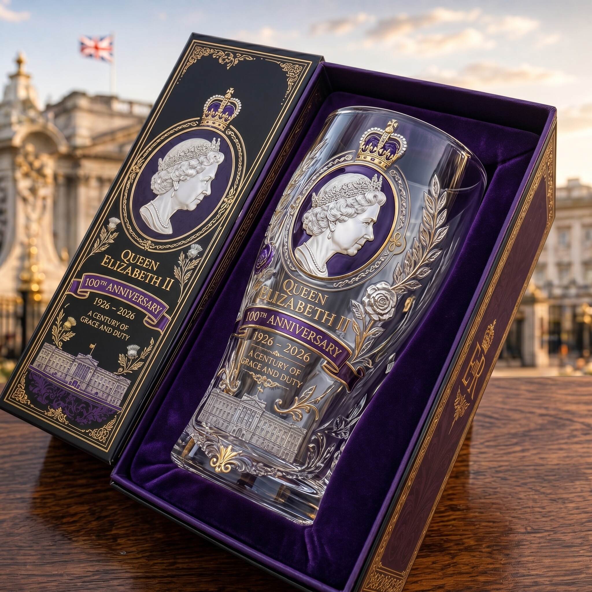 Queen Elizabeth II 100th Anniversary Pint Glass