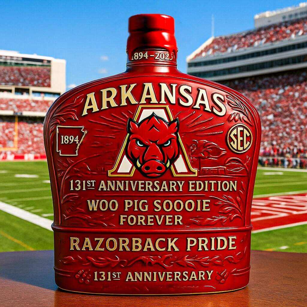 Arkansas 131st Anniversary Whiskey Bottle