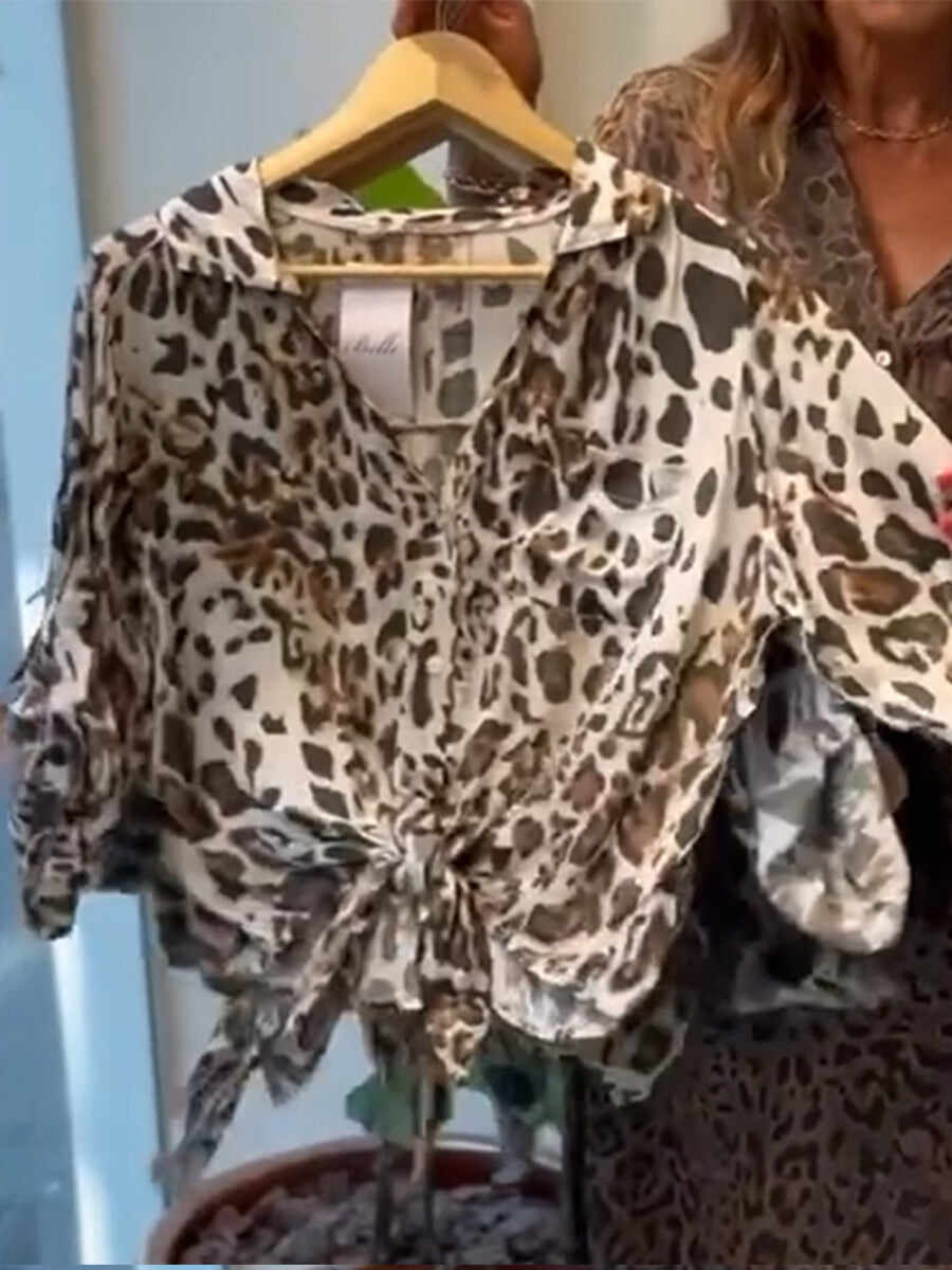 🔥Summer Arrivals🌟Casual Leopard Print Linen And Cotton Shirt