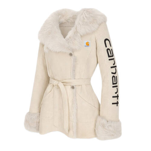 Winter Chic Faux Fur Trimmed Jacket with Scarf Detail