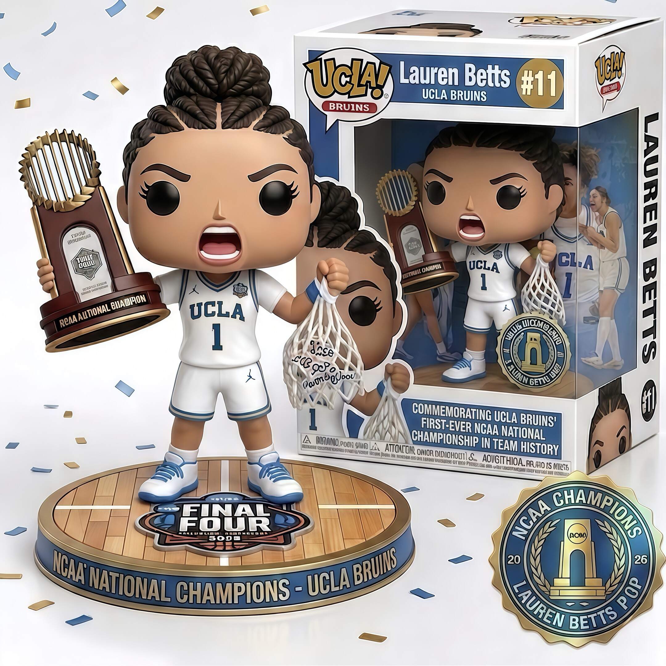 Lauren Betts: UCLA's First NCAA Champions – Historic Victory Pop! 🏀💙