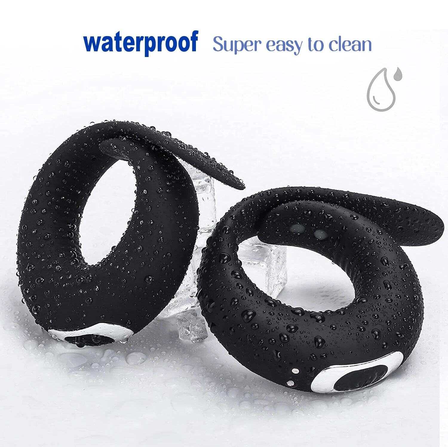 10 Vibration Silicone Vibrating Cock Ring – Remote Control & Waterproof