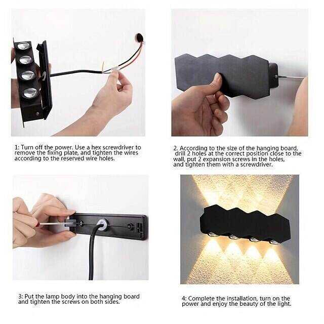 LED Wall Light 4/6/8 3 Color Light 2/3/4 Head IP65 Waterproof Wall Lighting 110-240V