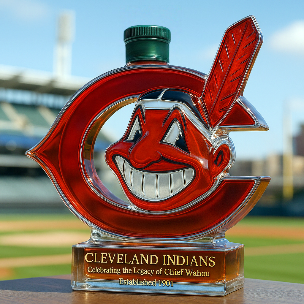 Cleveland Indians Commemorative Whiskey Bottle