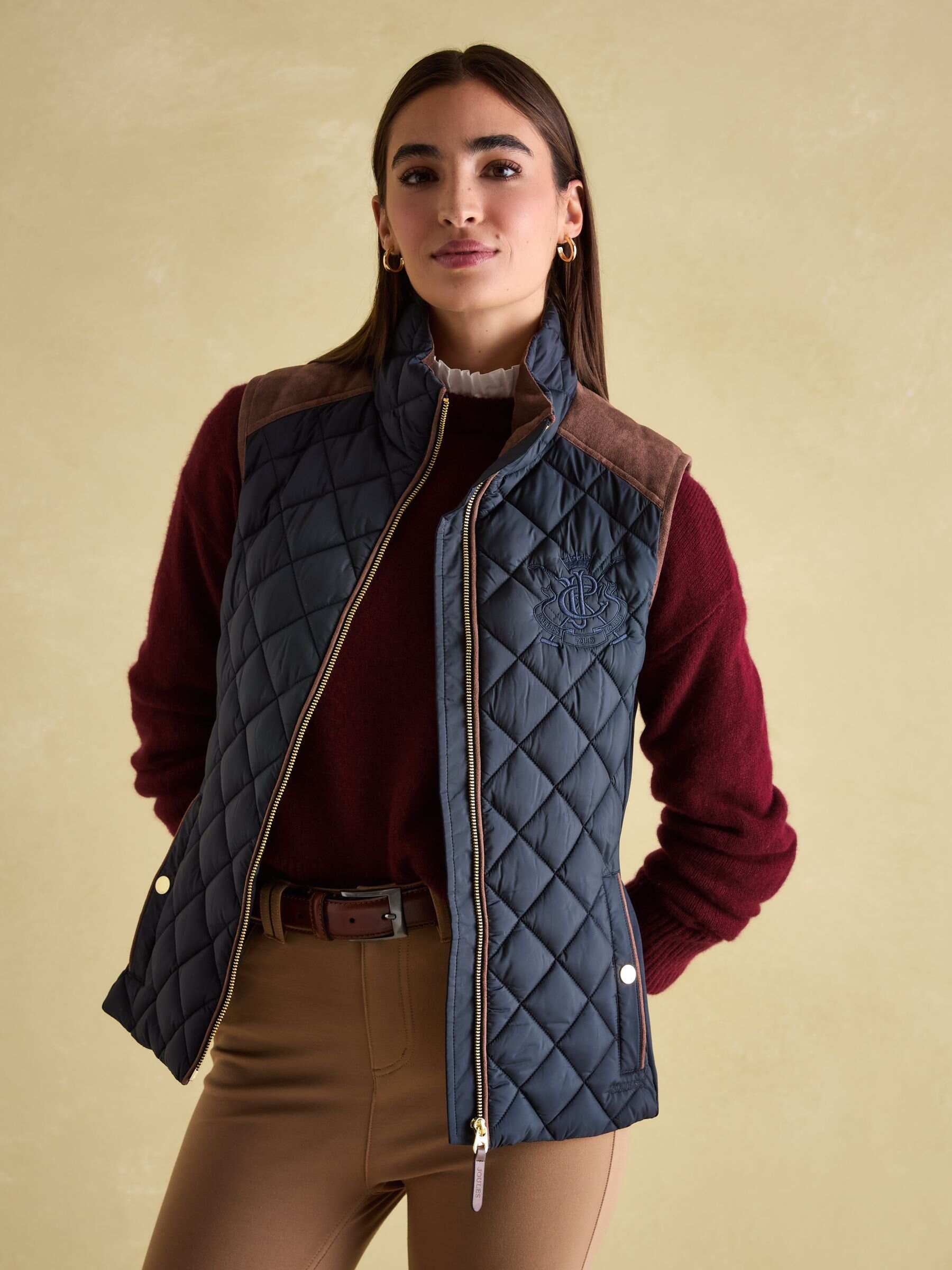 Braemar Luxe Khaki Green Showerproof Diamond Quilted Gilet