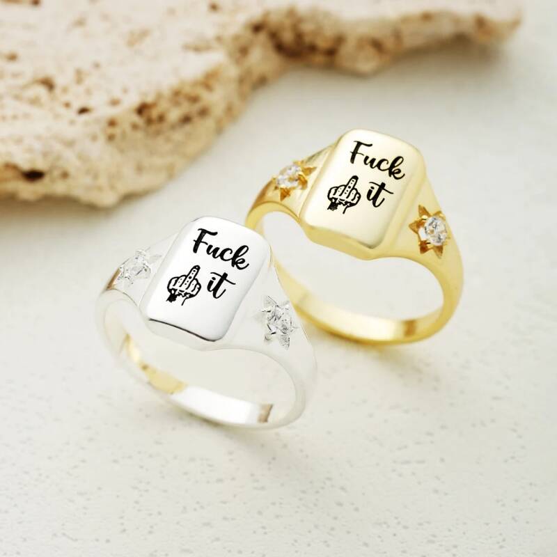 Funny Engraved Fu*k It Ring