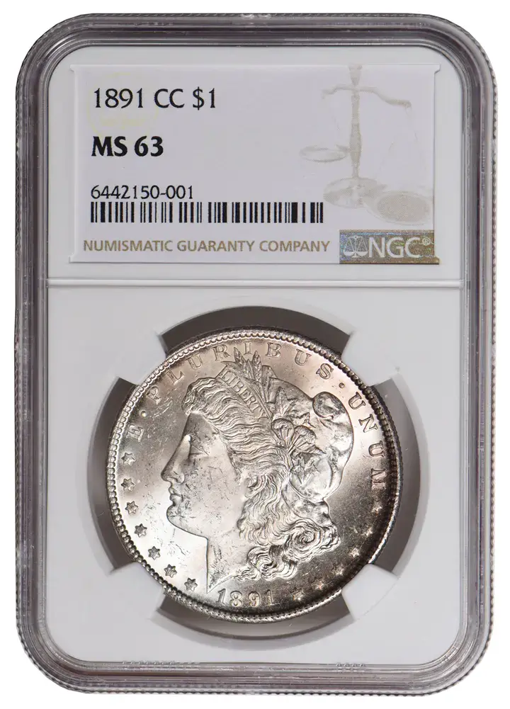 1891-CC Morgan Silver Dollar-MS63, NGC