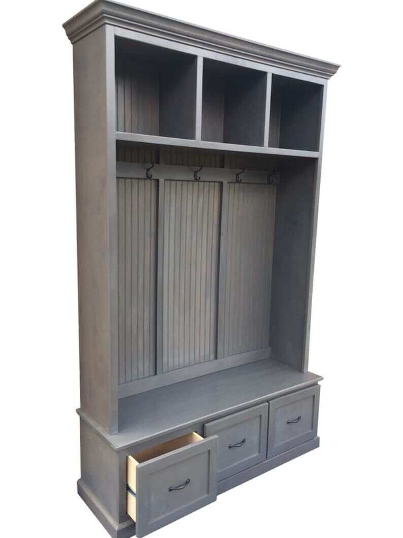 GEORGIA 3 section Entryway storage bench hall tree