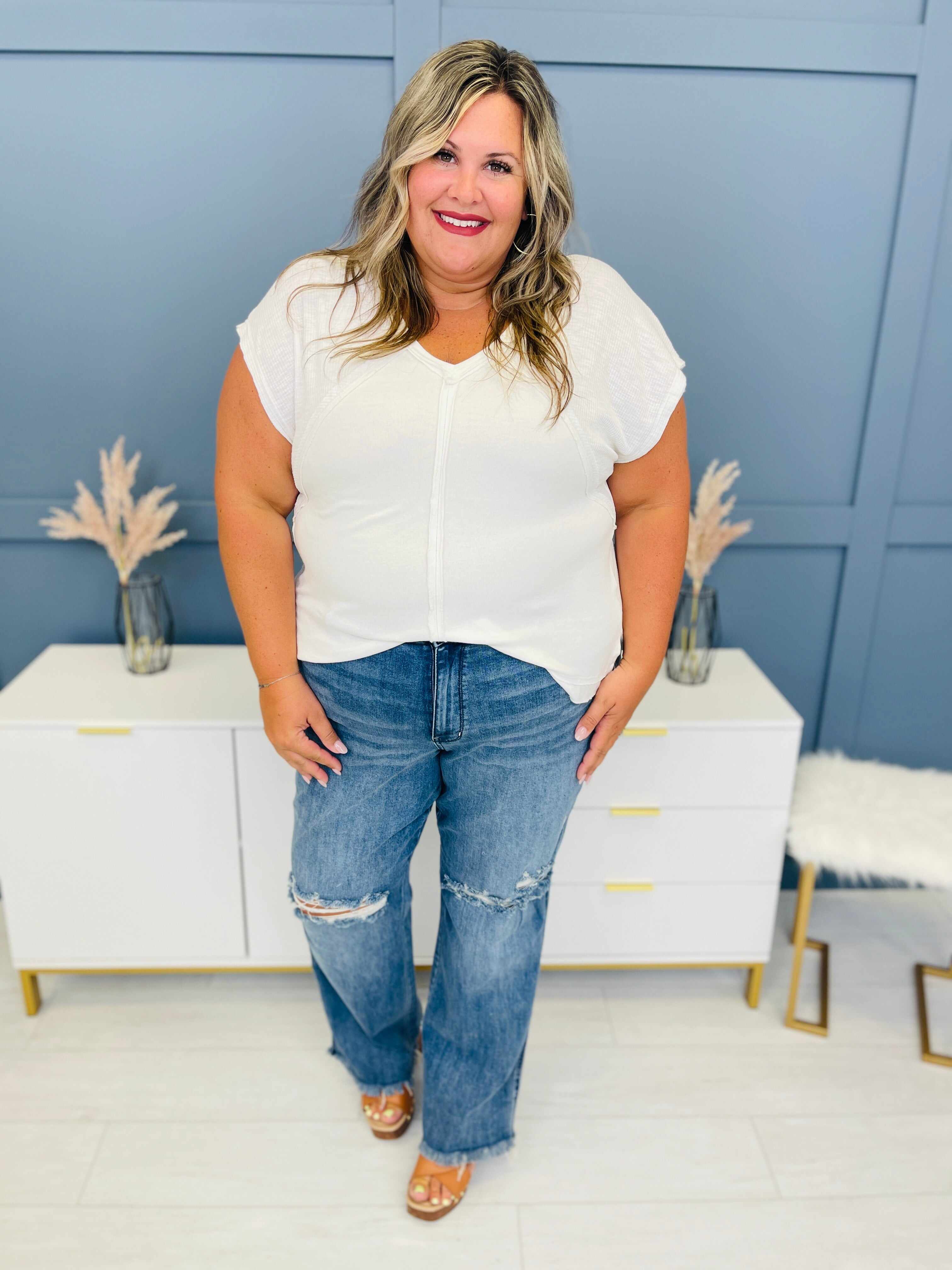 REG/CURVY Straight Up Wide Leg Straight Jeans