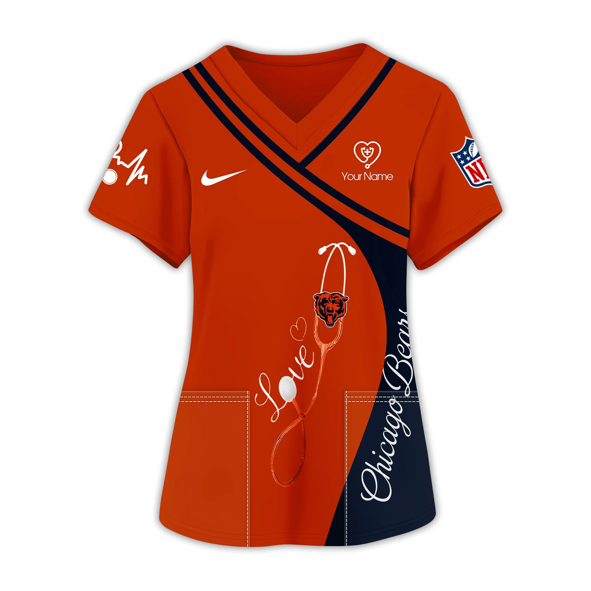 Chicago Bears | Premium NFL Nurse Pride 3D Shirt NY