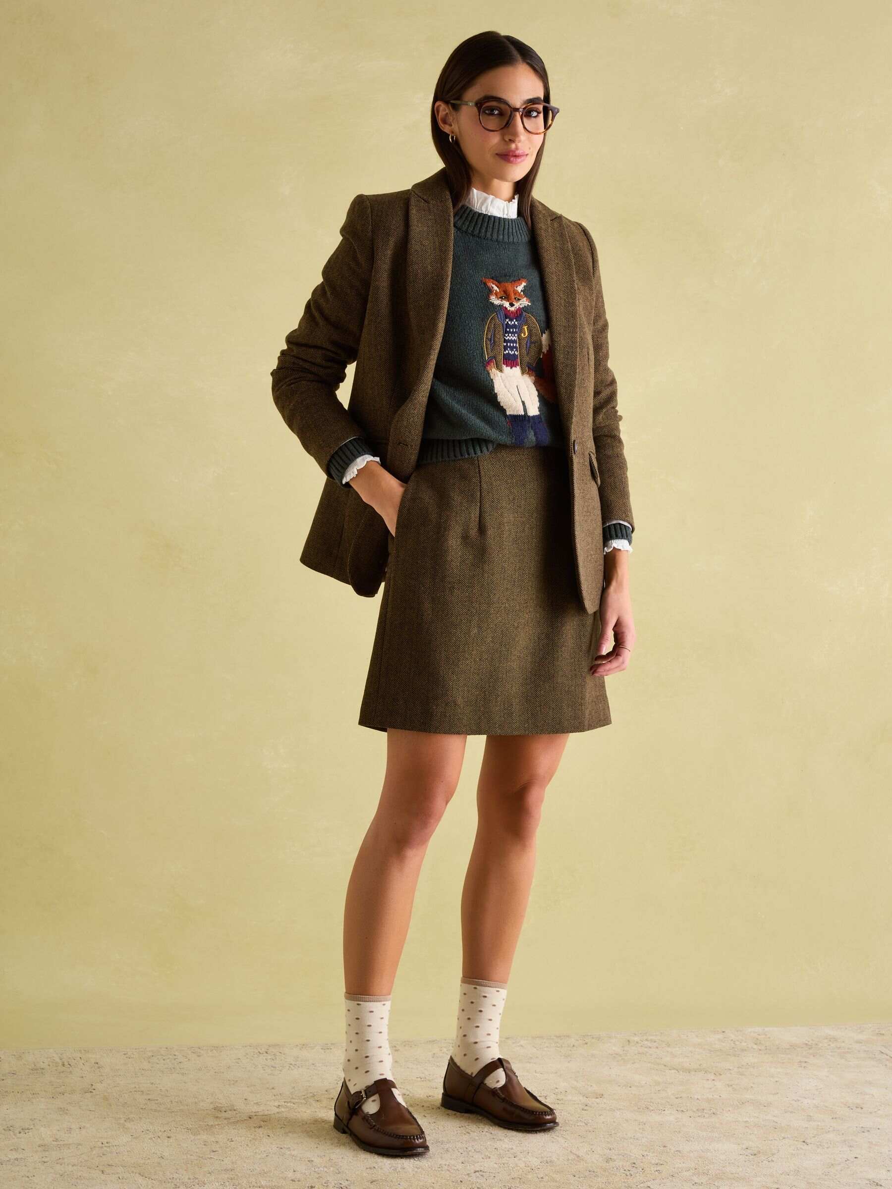 Bramble Brown Tweed Skirt