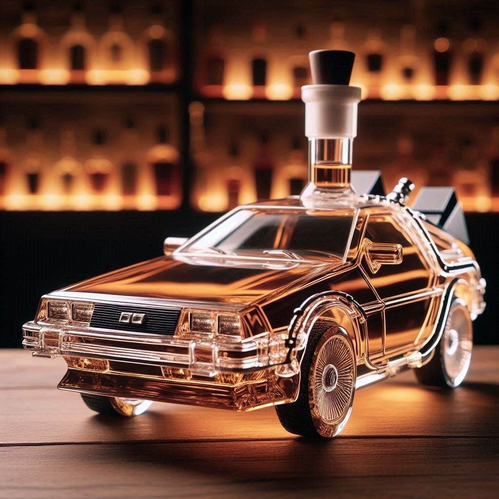 DeLorean Whisky Bottle