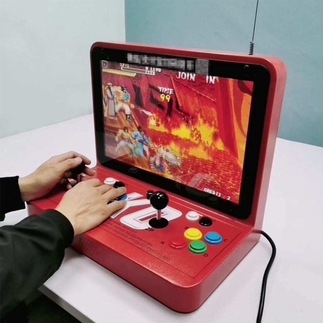 10000 Games in 1 Box Arcade Game Console, 10-inch HD Screen Game Console or PC Projector 4K TV, 2-4 Players Online Game, 3D Games, Search/ Save/Hide/Pause Game